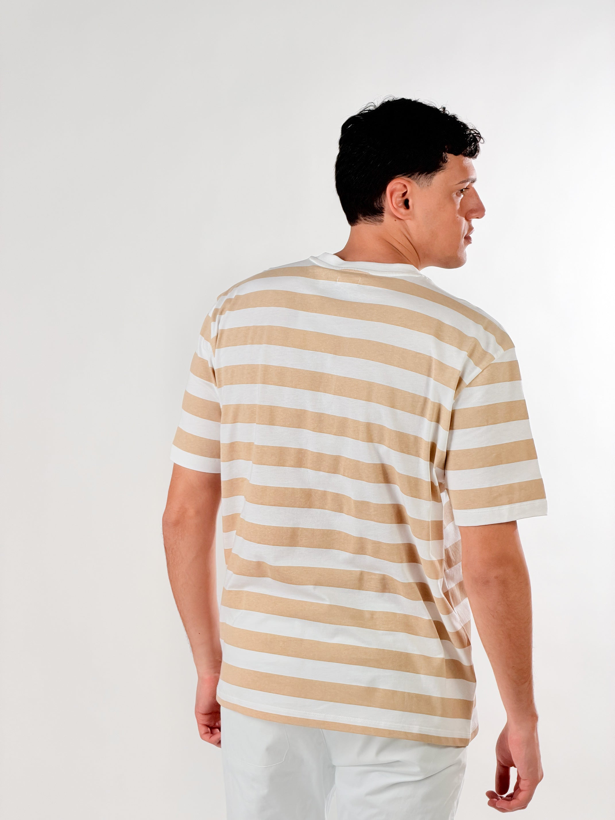 T shirt Stripe loose fit|Colore:Bianco/beige