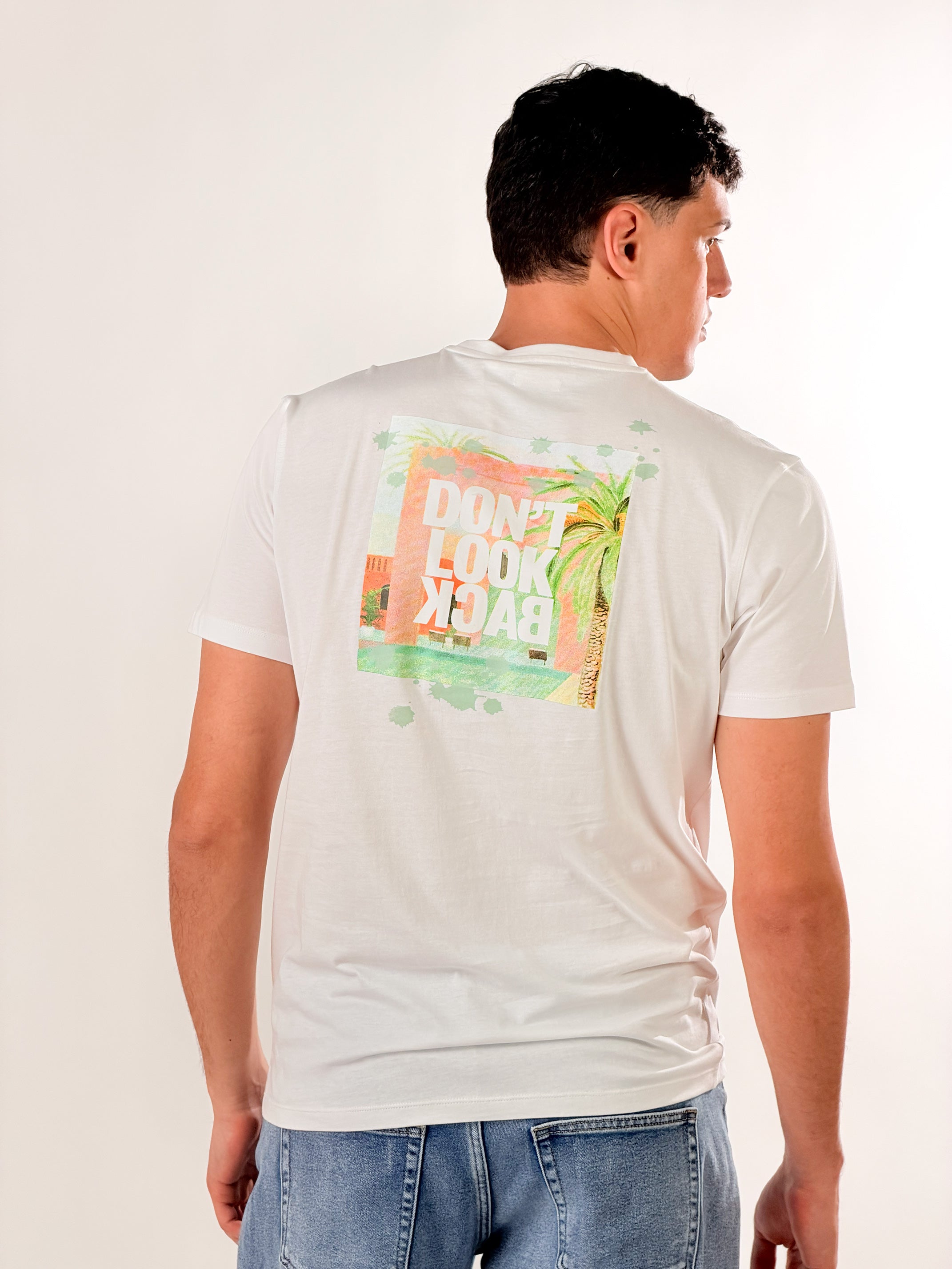 T shirt Don't Look Back  regular fit|Colore:Bianco
