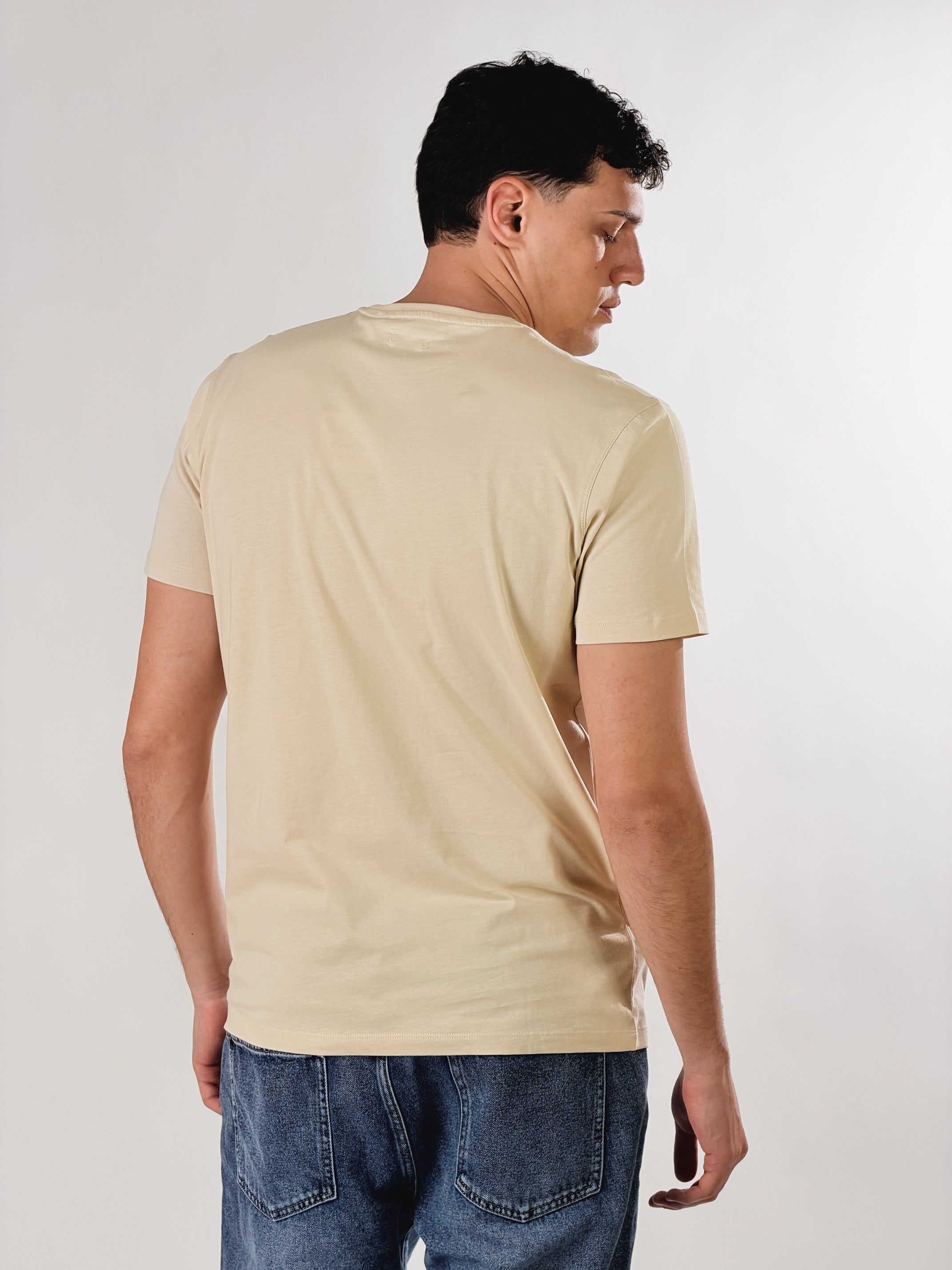 T - Shirt Paradise Beach Club base fit|Colore:Beige