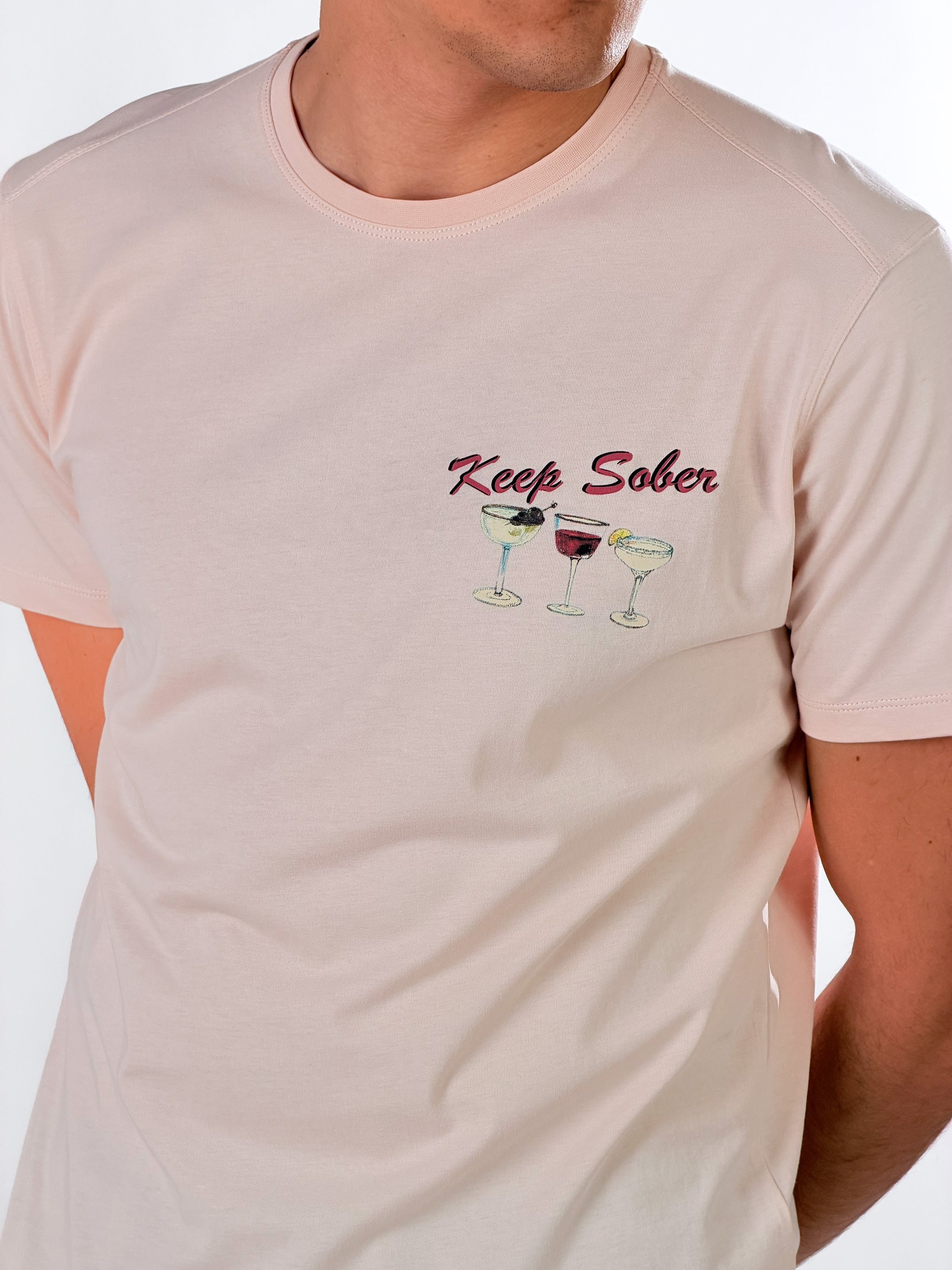 T-shirt Keep Sober base fit|Colore:Rosa