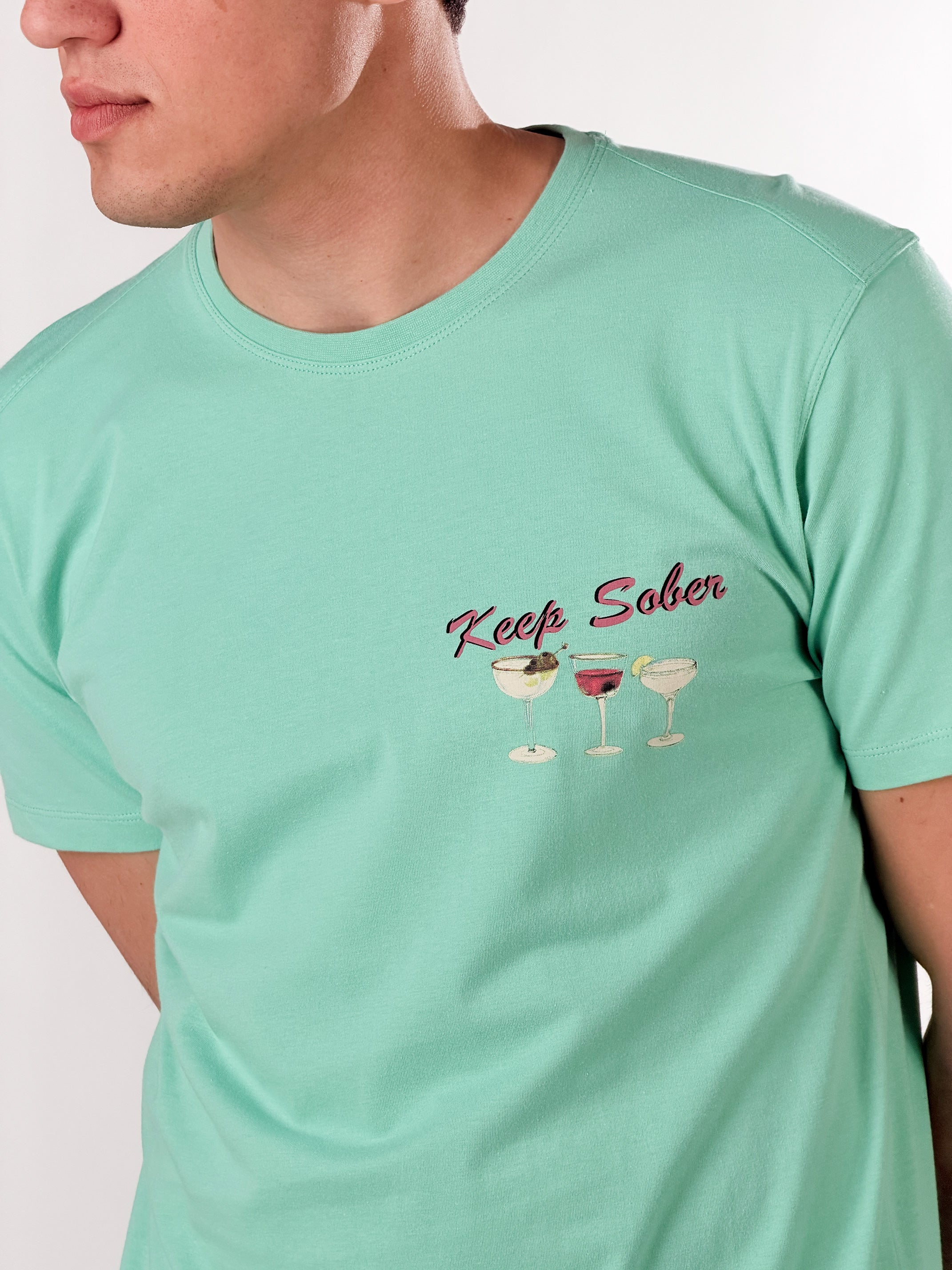 T-shirt Keep Sober base fit|Colore:Verde menta