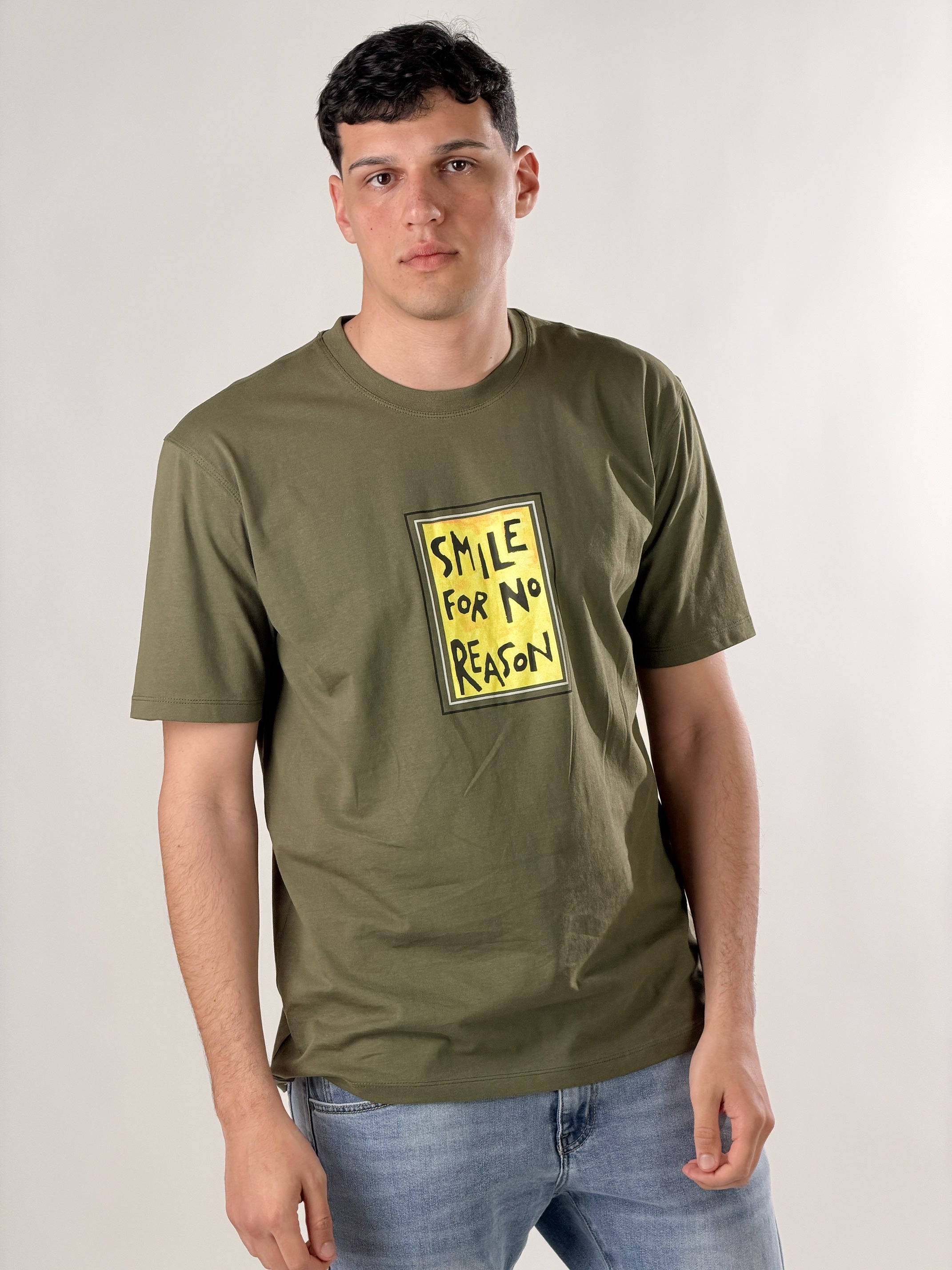T-Shirt Smile |Colore:Verde militare