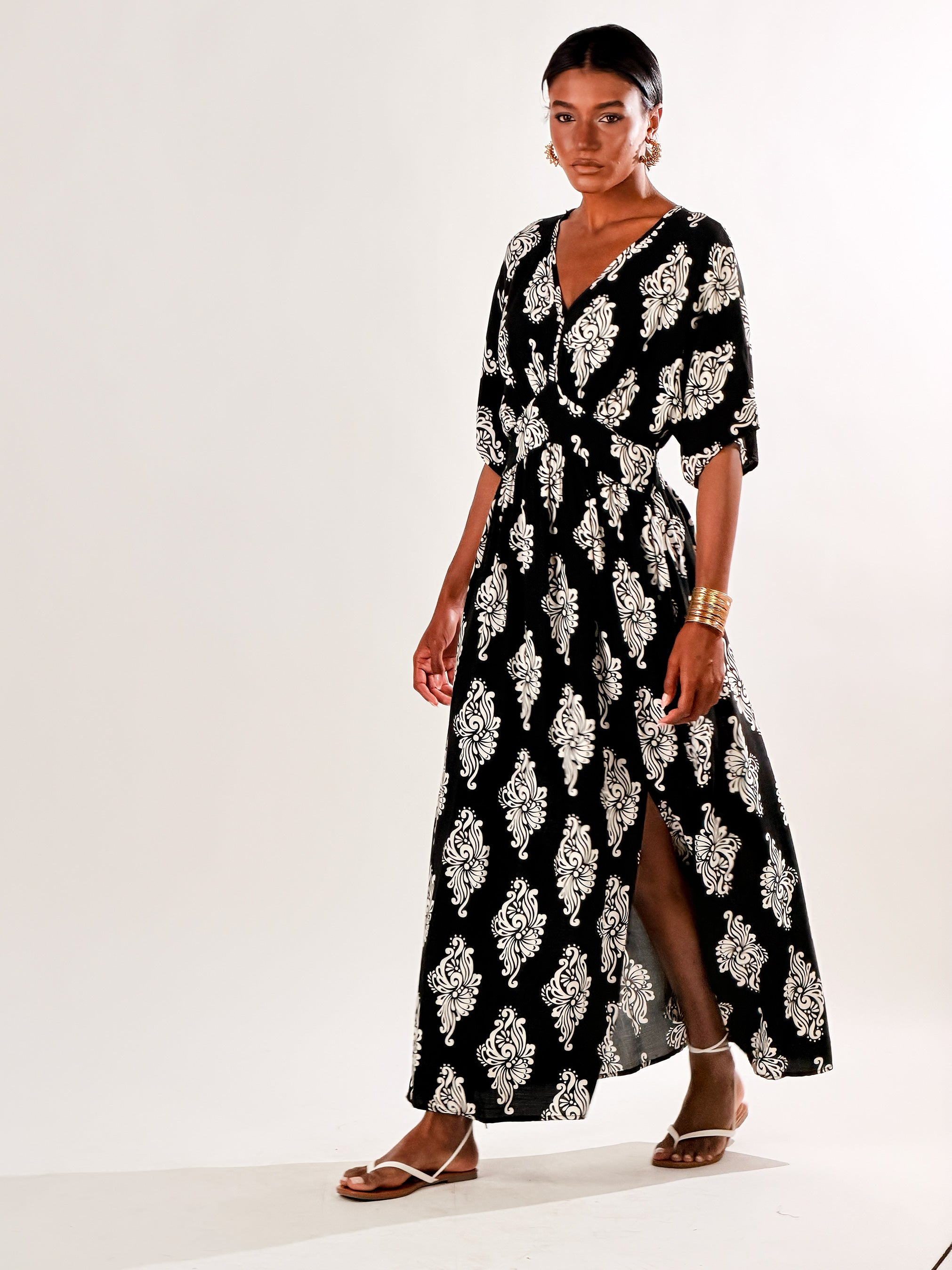 Vesttio Summer border print|Colore:Nero