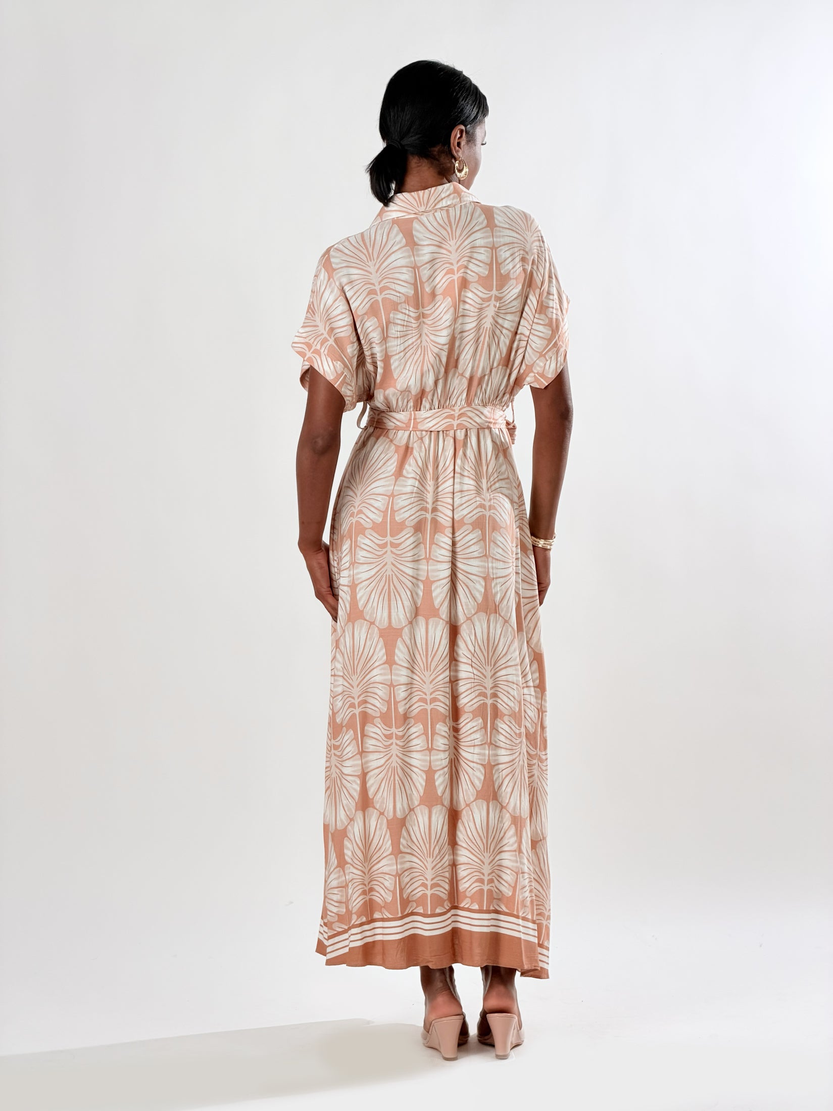 Vestito chemisier stampa Bloom|Colore:Beige
