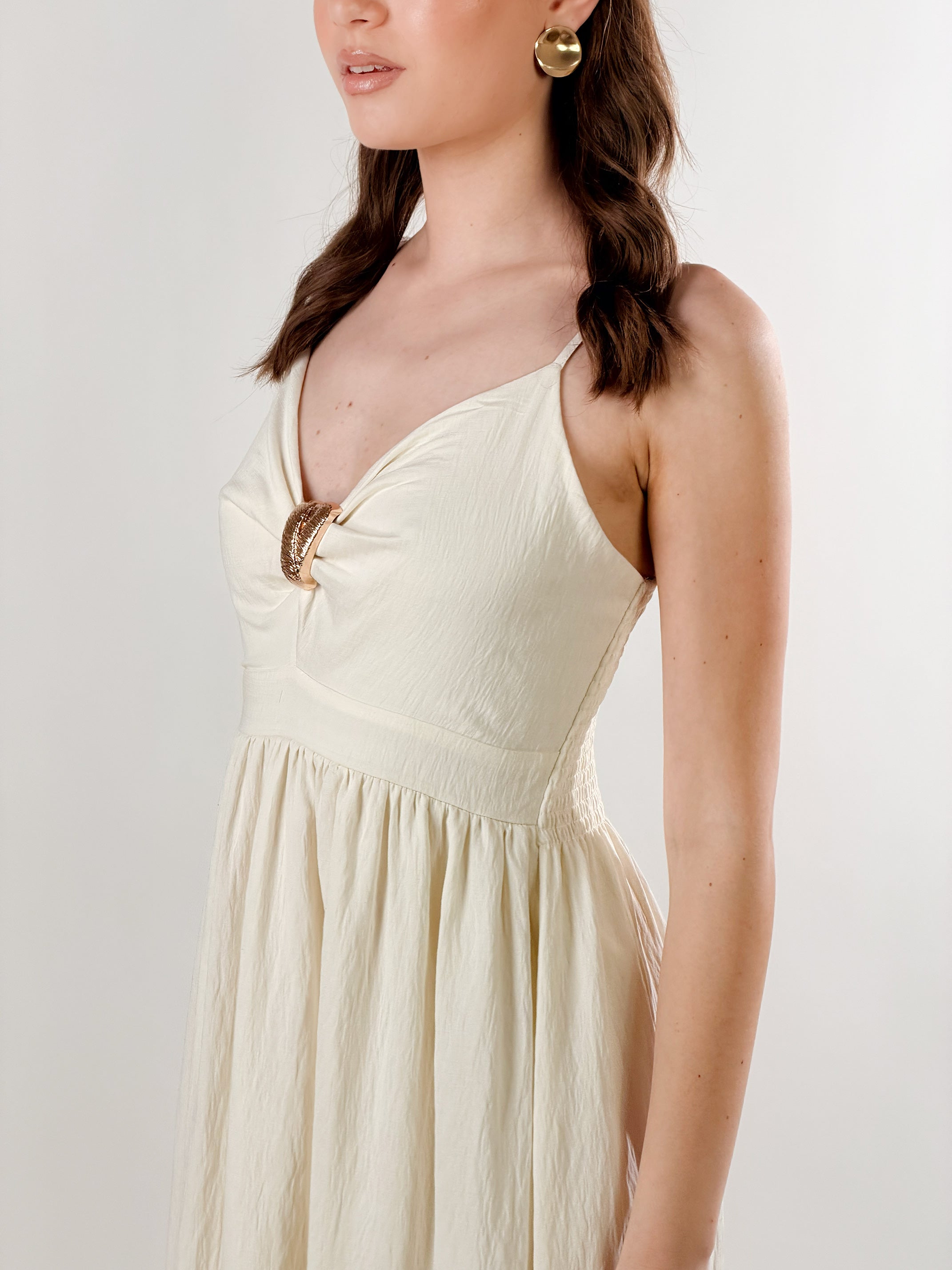 Vestito Allure con Accessorio oro|Colore:Panna