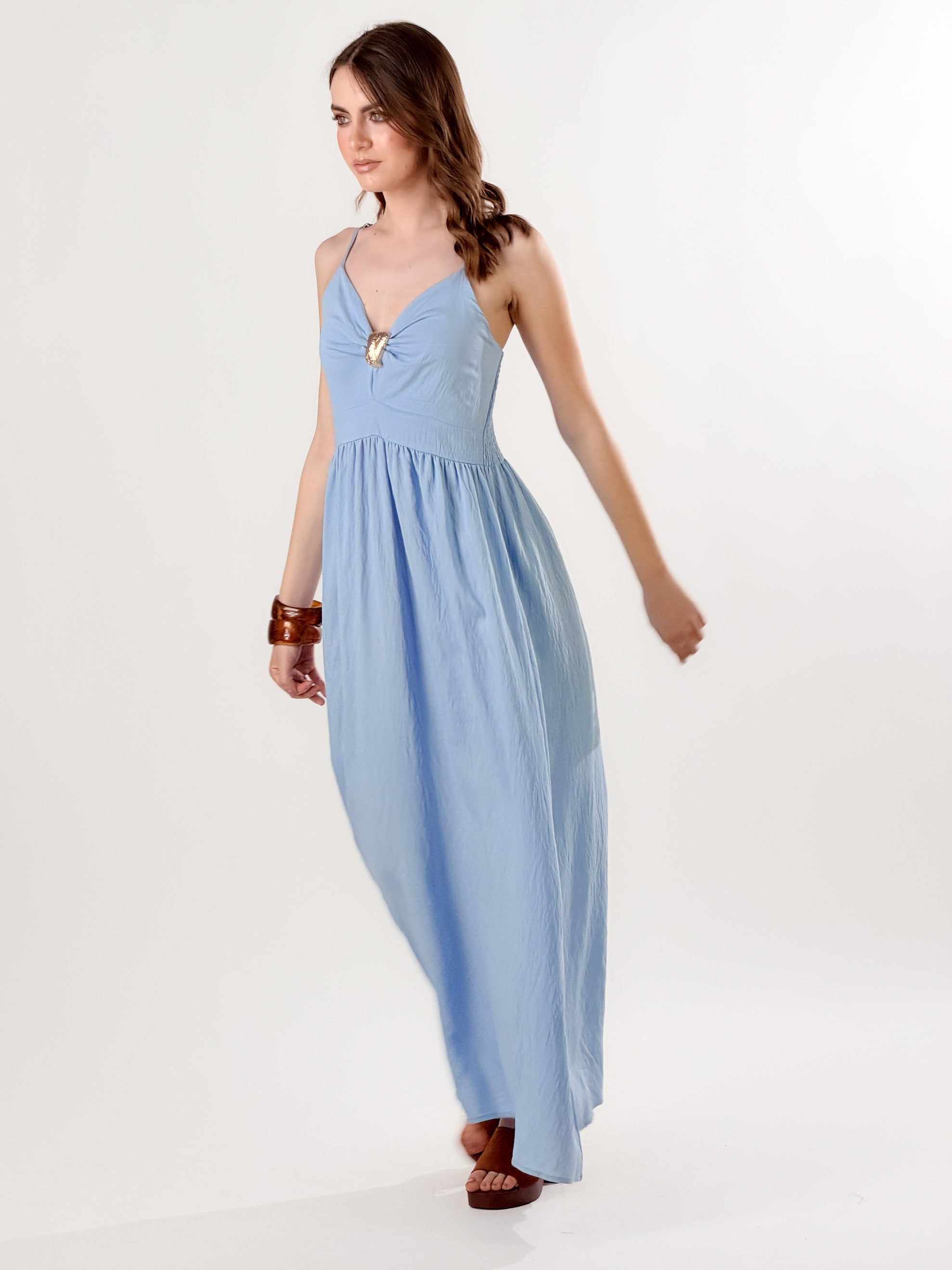 Vestito Allure con Accessorio oro|Colore:Polvere