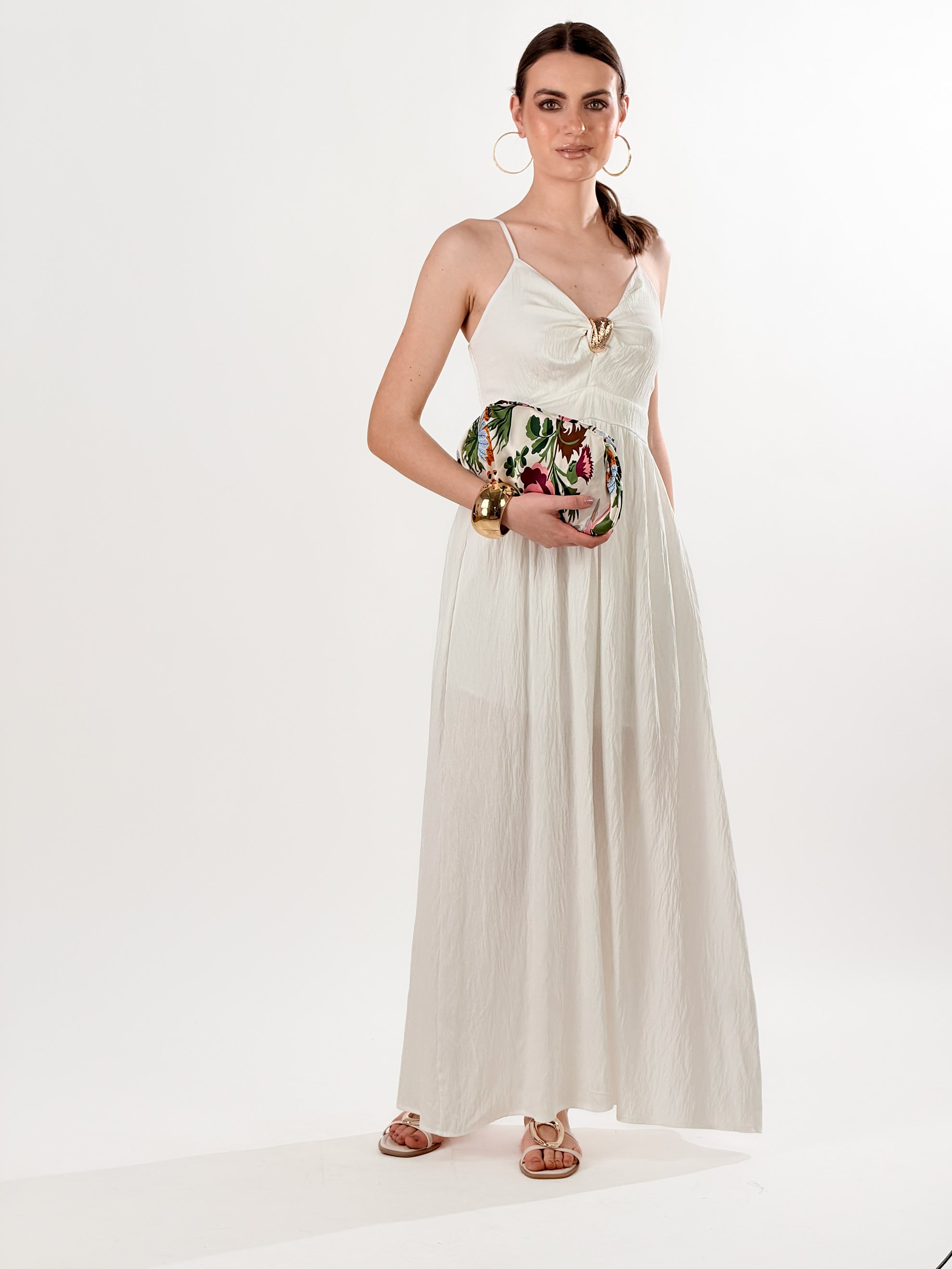 Vestito Allure con Accessorio oro|Colore:Bianco