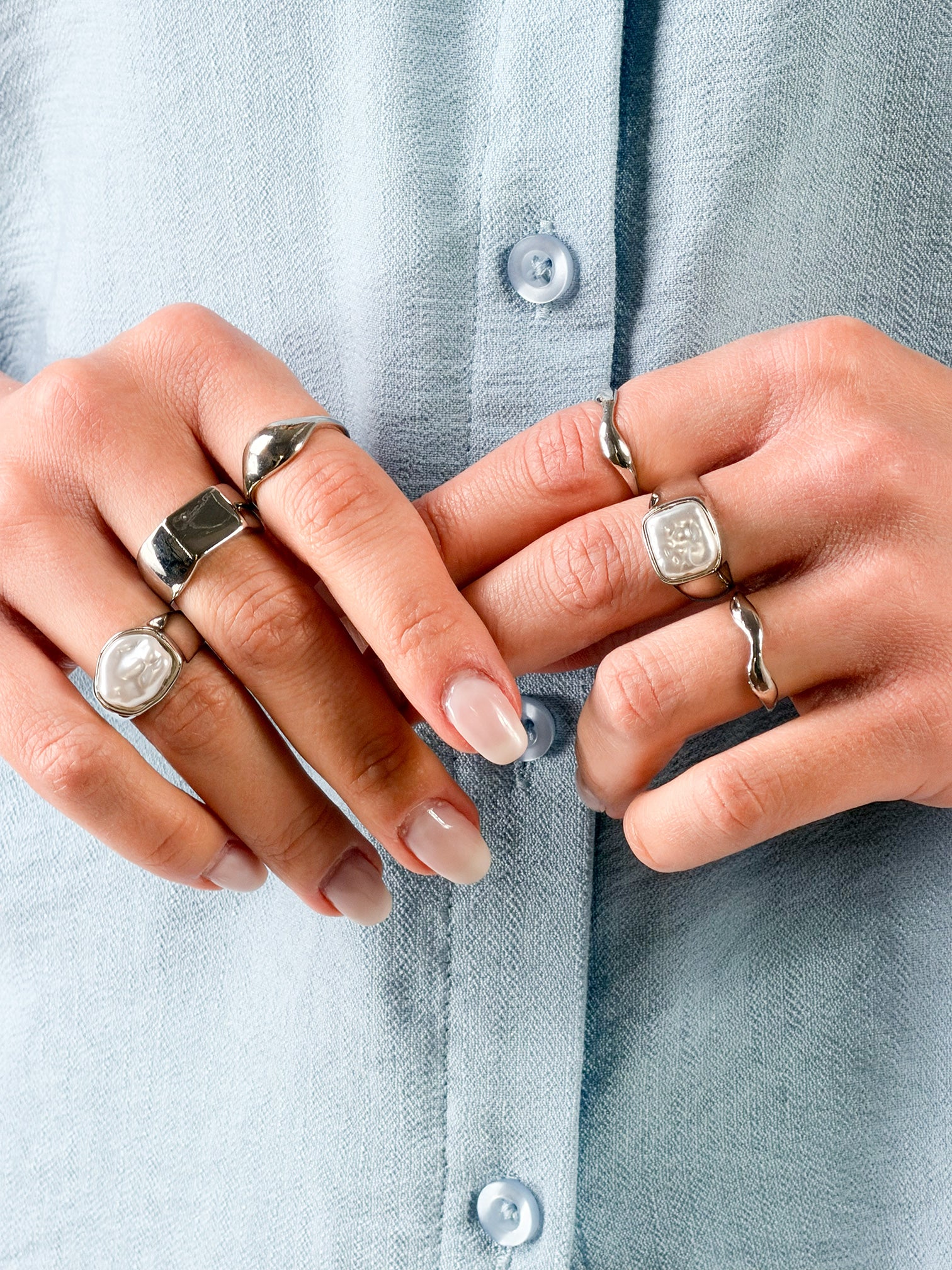 set di 6 anelli aregnto|Colore:Argento
