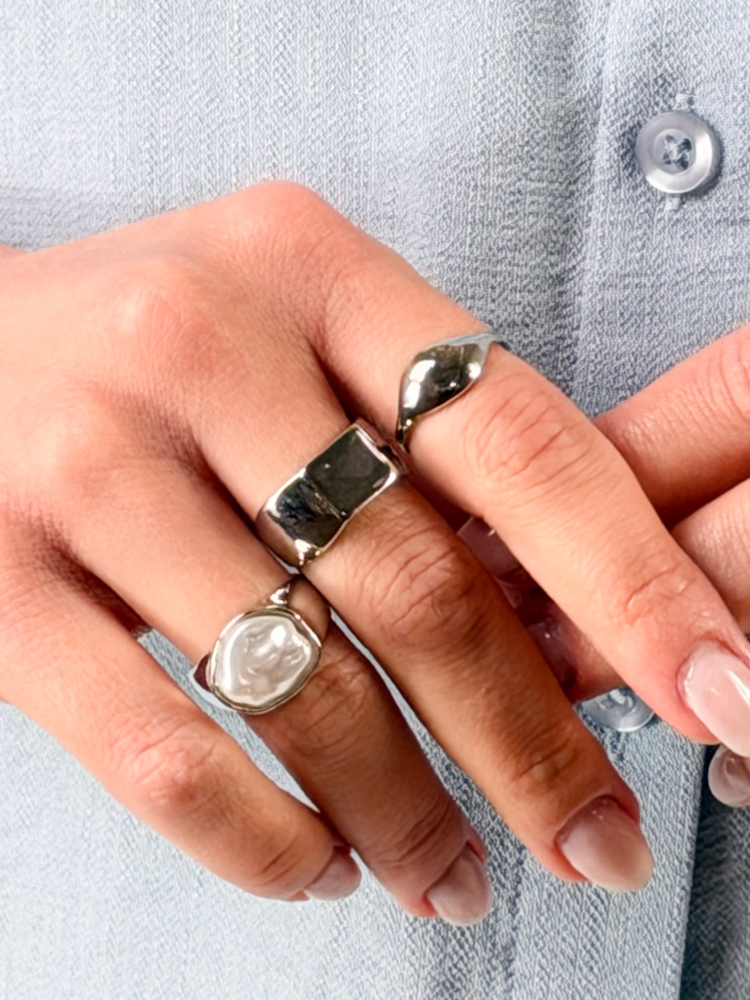 set di 6 anelli aregnto|Colore:Argento