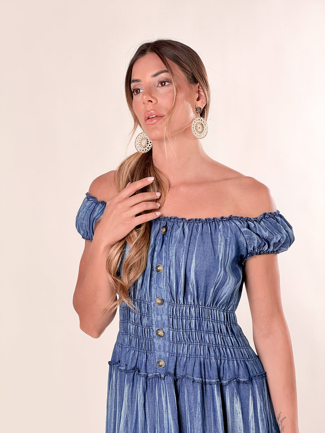 Vestito lungo Flamenco|Colore:Jeans