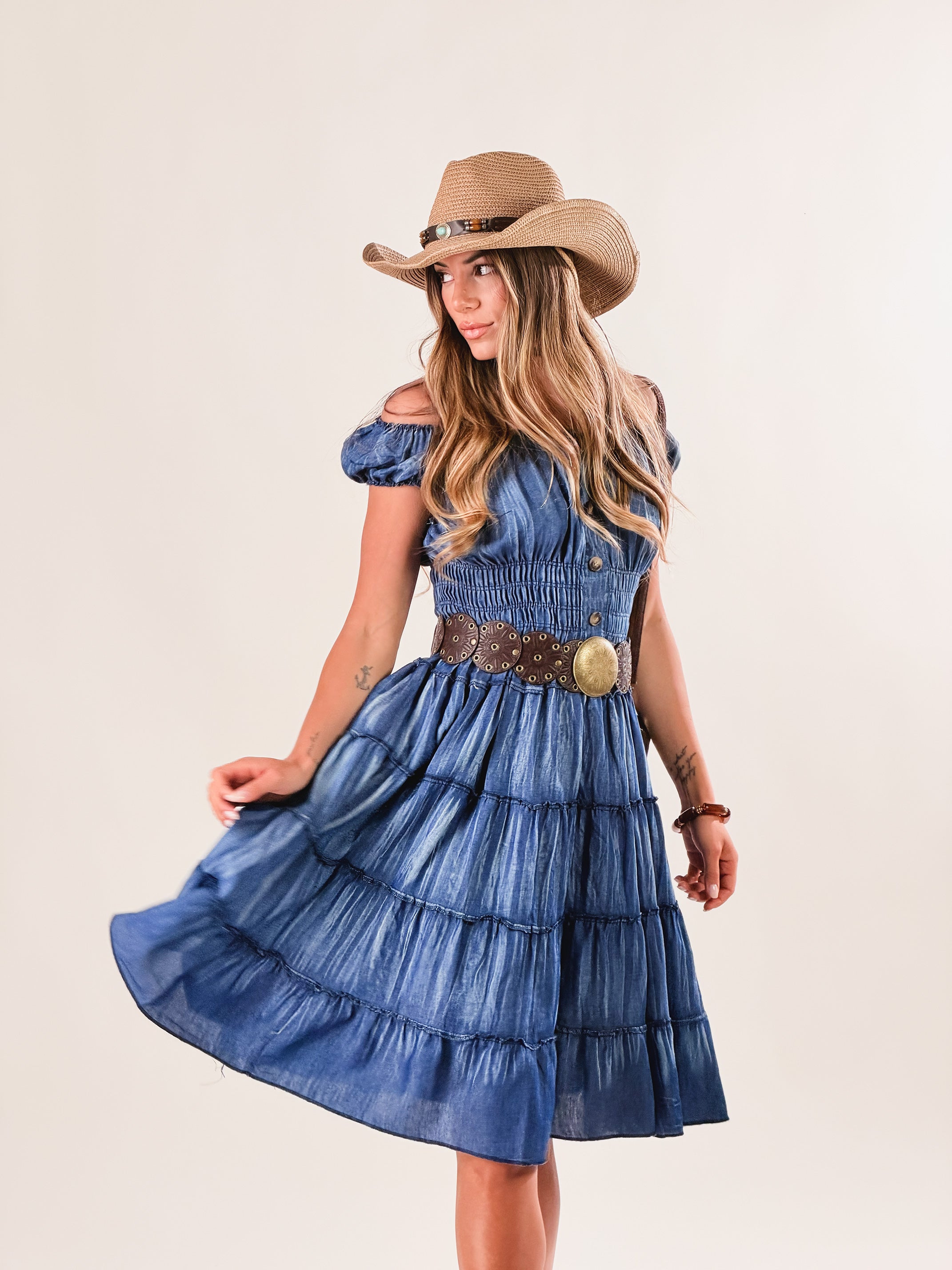 Vestito corto Flamenco|Colore:Jeans