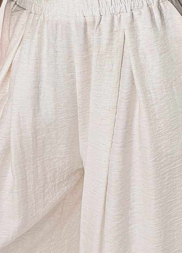 Pantalone capri misto lino|Colore:Panna