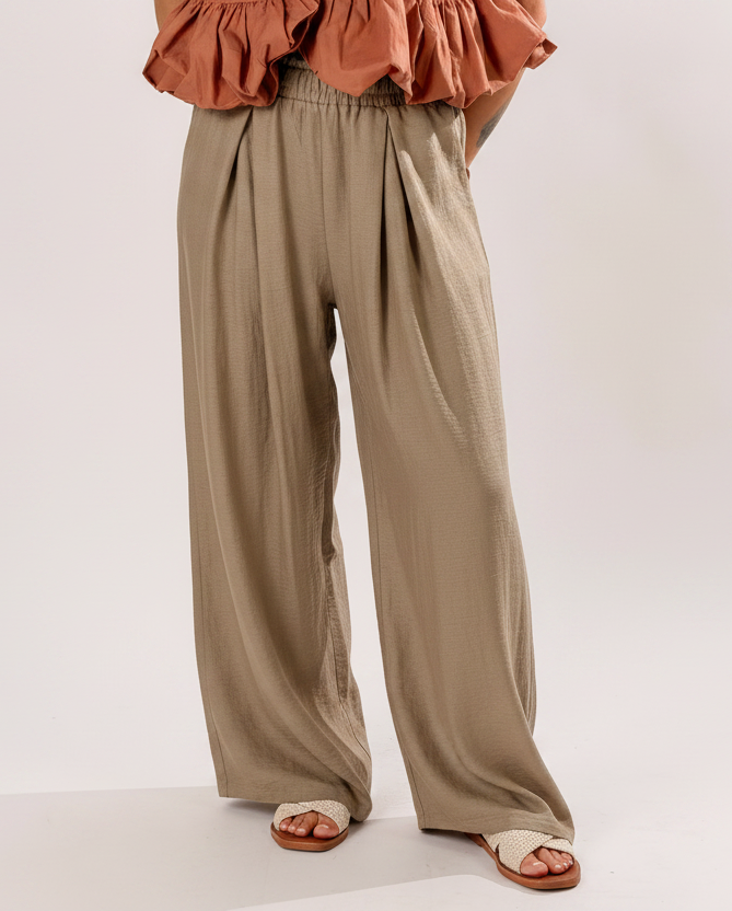 Pantalone capri misto lino|Colore:Terra