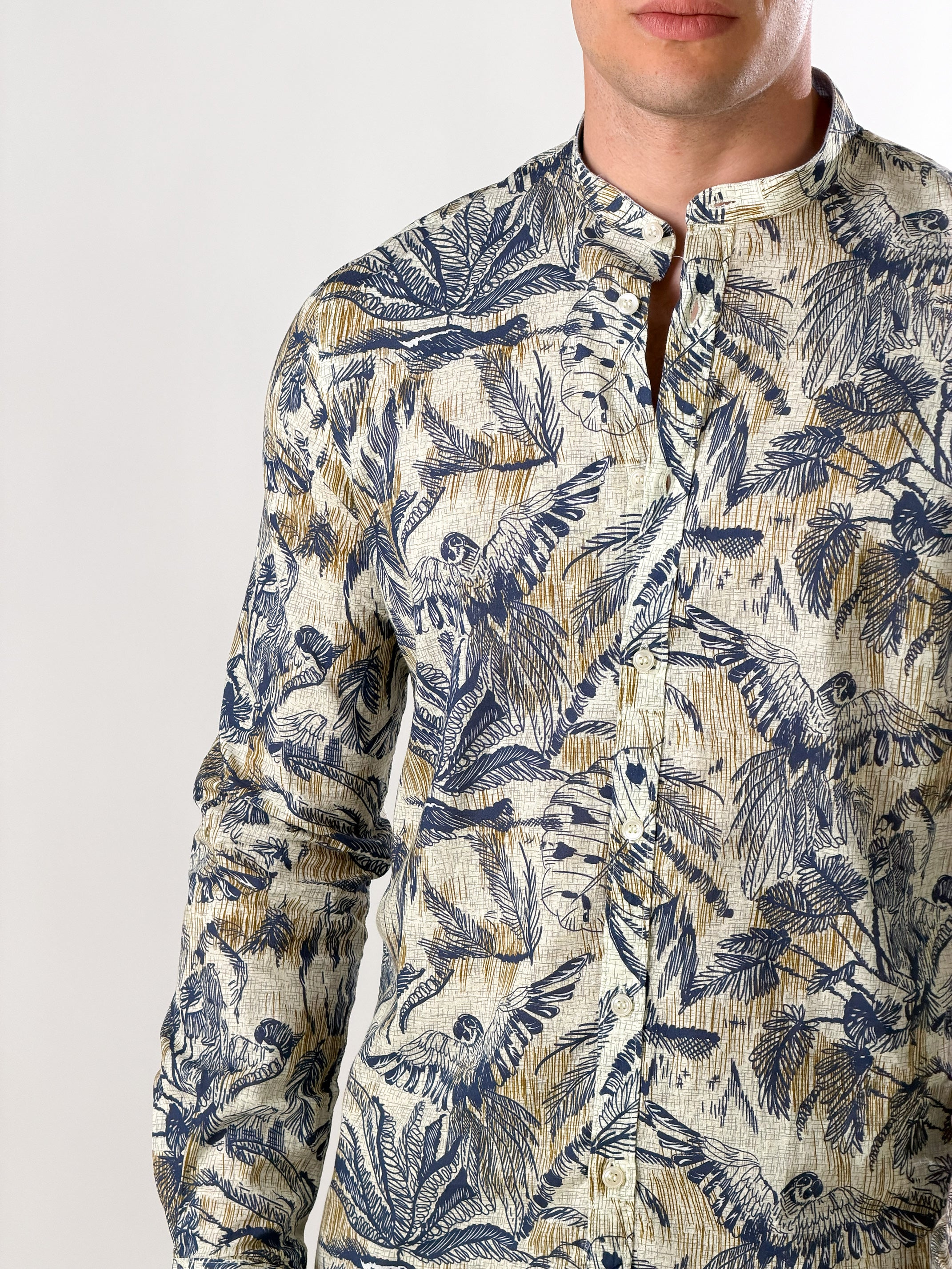 Camicia Stampa botanica|Colore:Beige