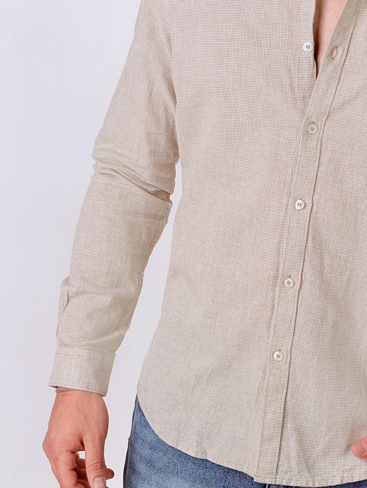 Camicia coreana micro quadretti|Colore:Marrone