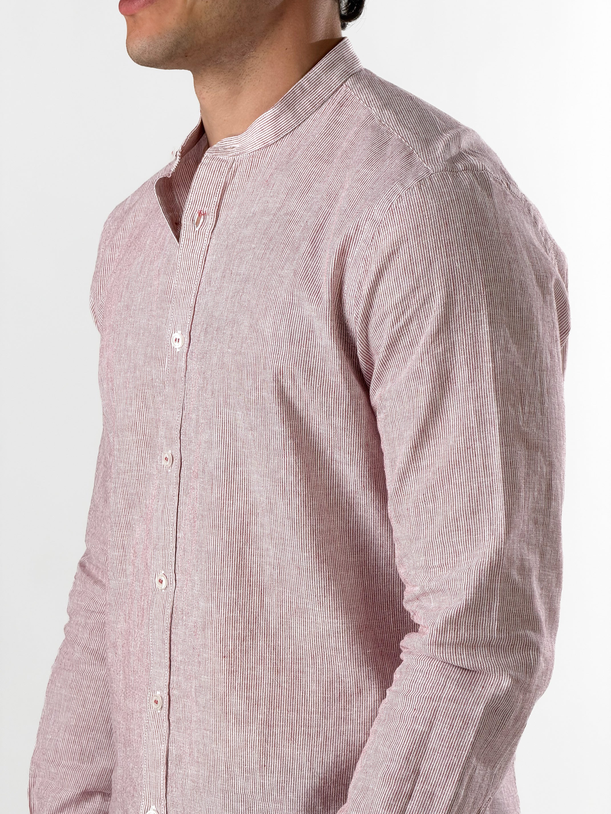 Camicia Collo coreana |Colore:Bordeaux