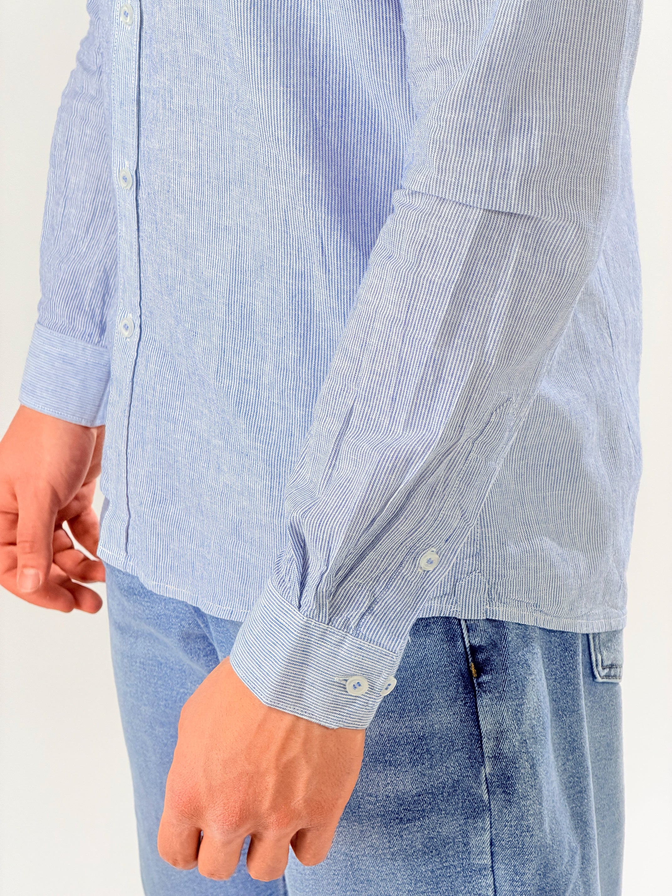 Camicia Collo coreana |Colore:Bluette
