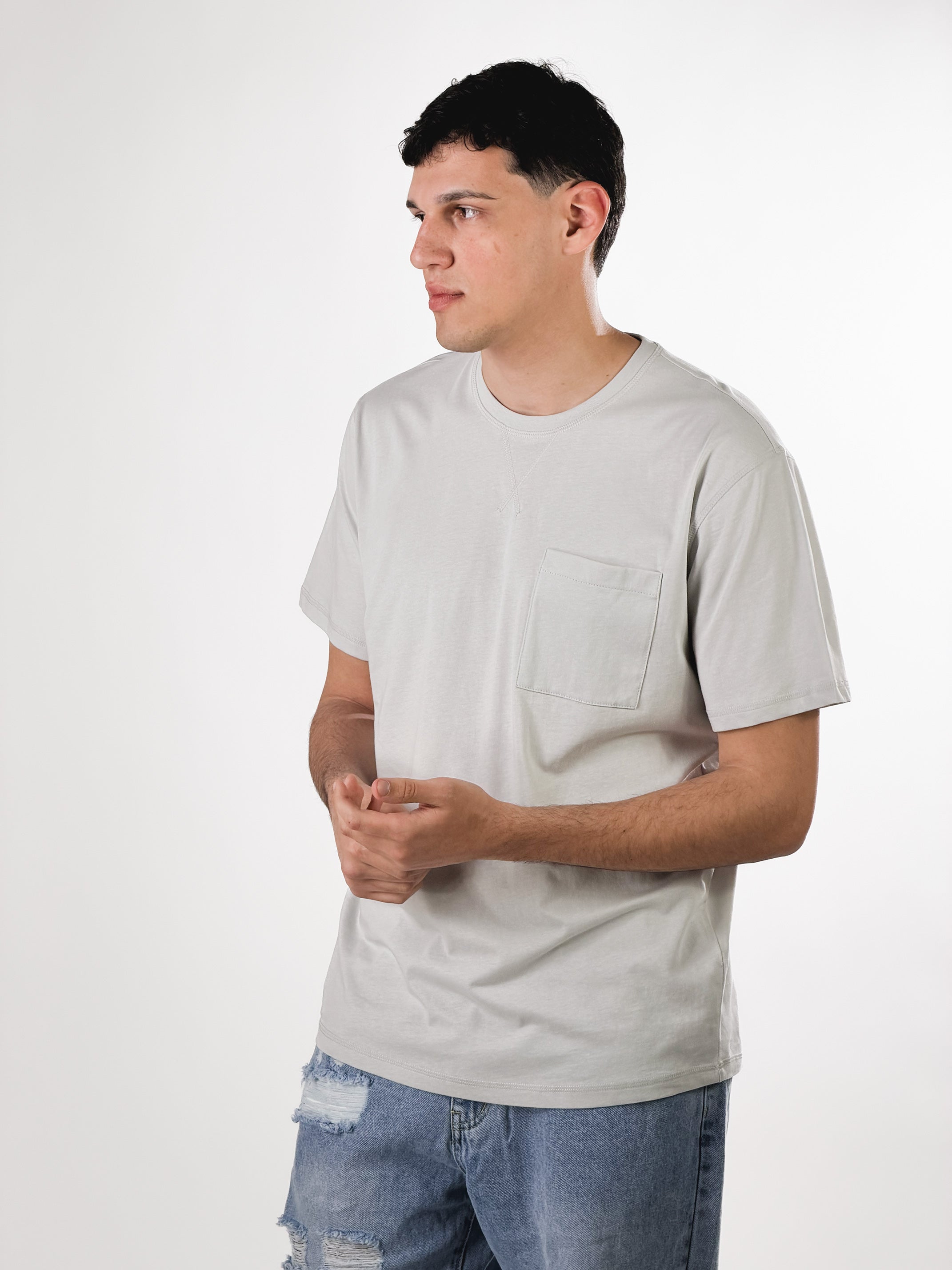 T-Shirt con taschino regular Fit|Colore:Ghiaccio