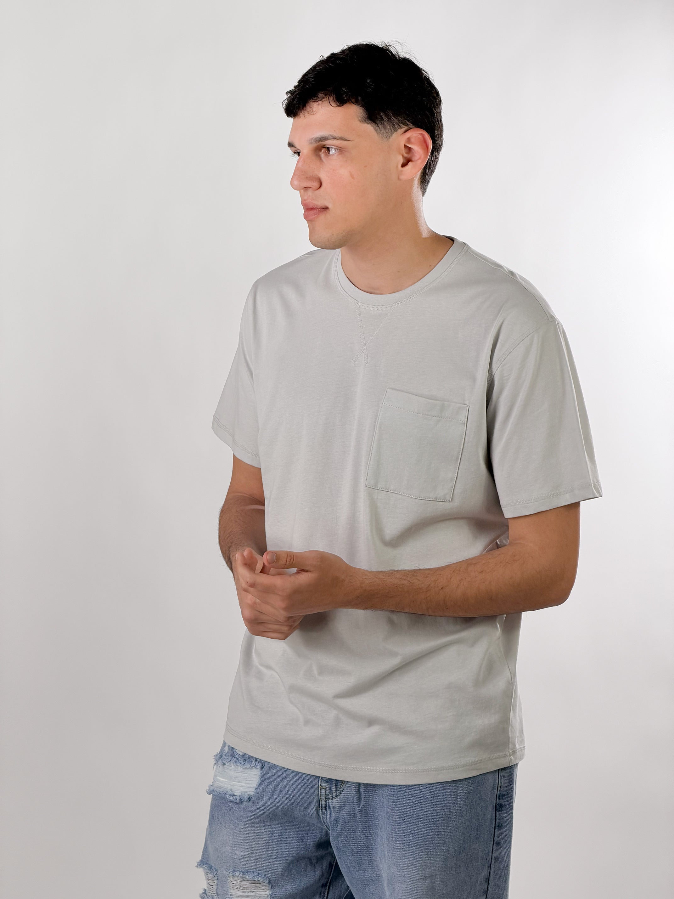 T-Shirt con taschino regular Fit|Colore:Ghiaccio