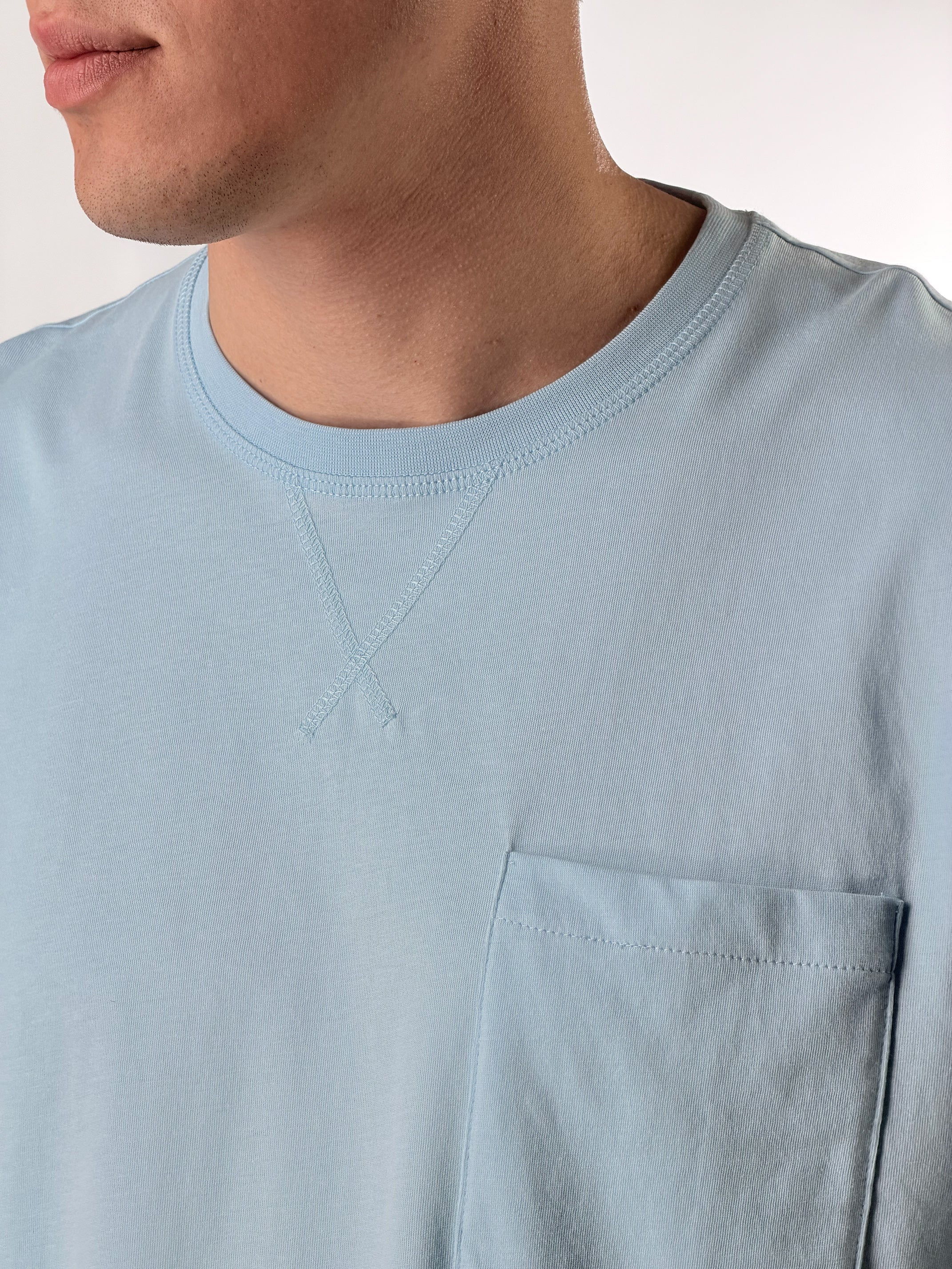 T-Shirt con taschino regular Fit|Colore:Polvere