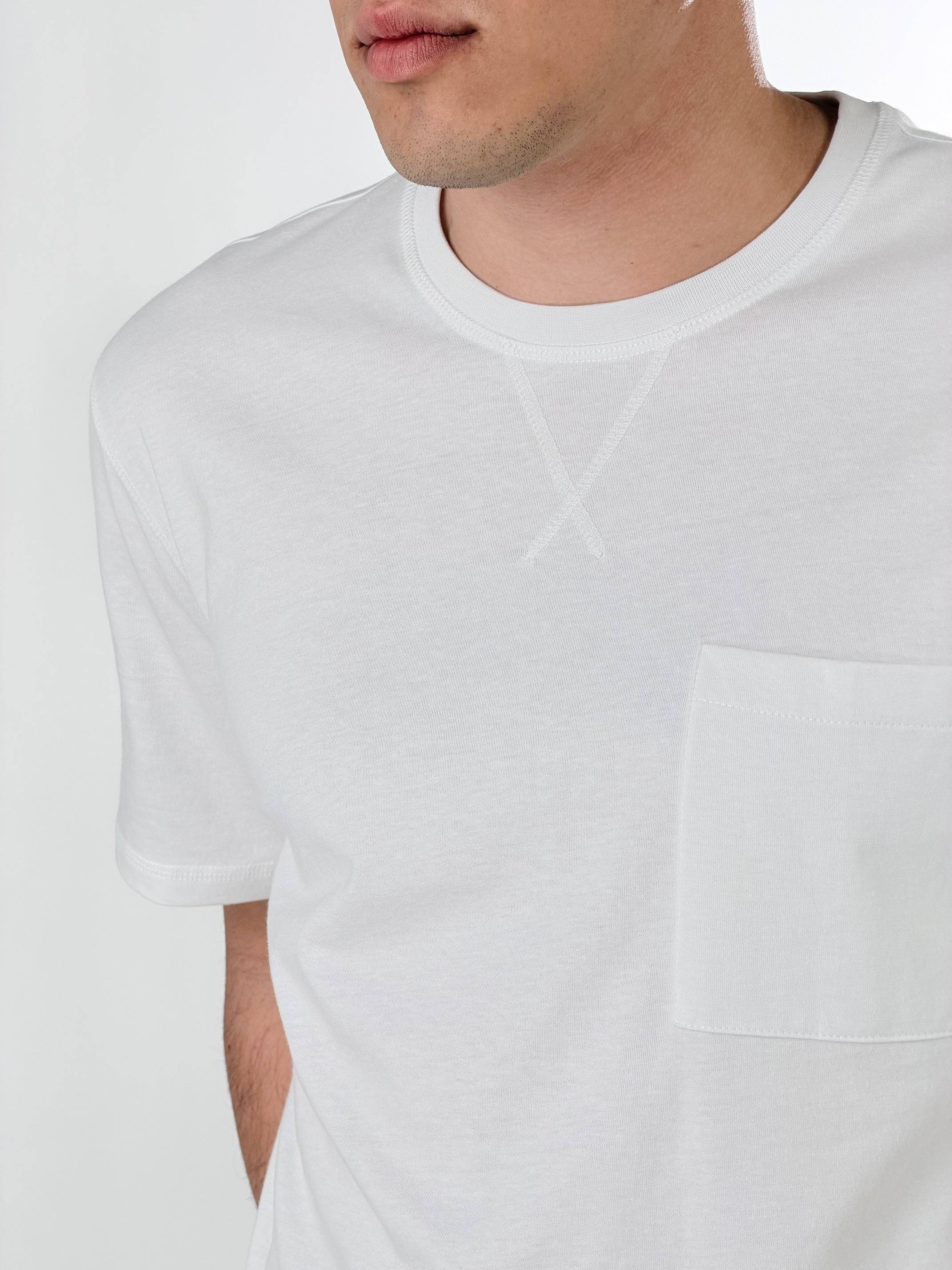 T-Shirt con taschino regular Fit|Colore:Bianco