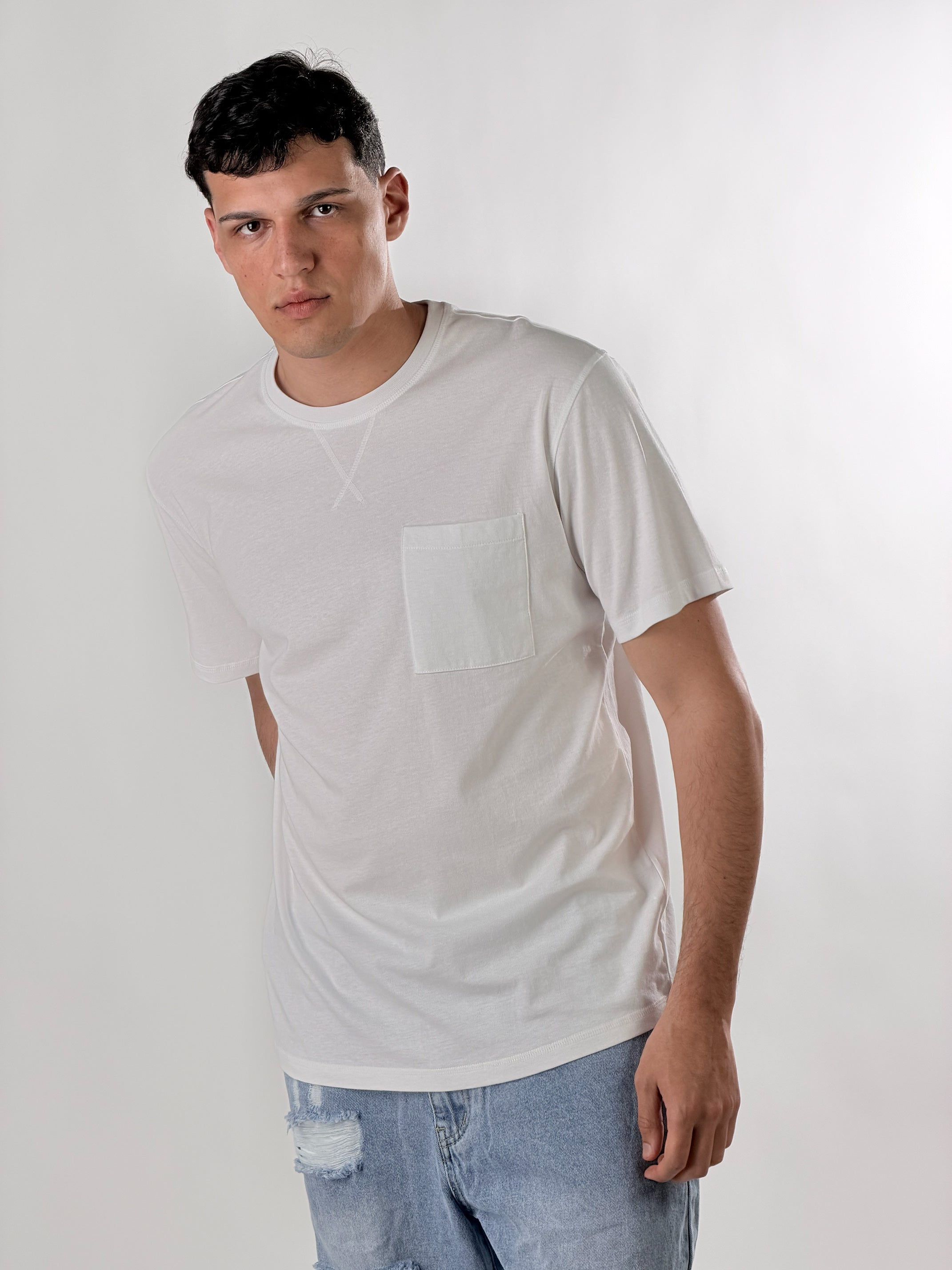 T-Shirt con taschino regular Fit|Colore:Bianco