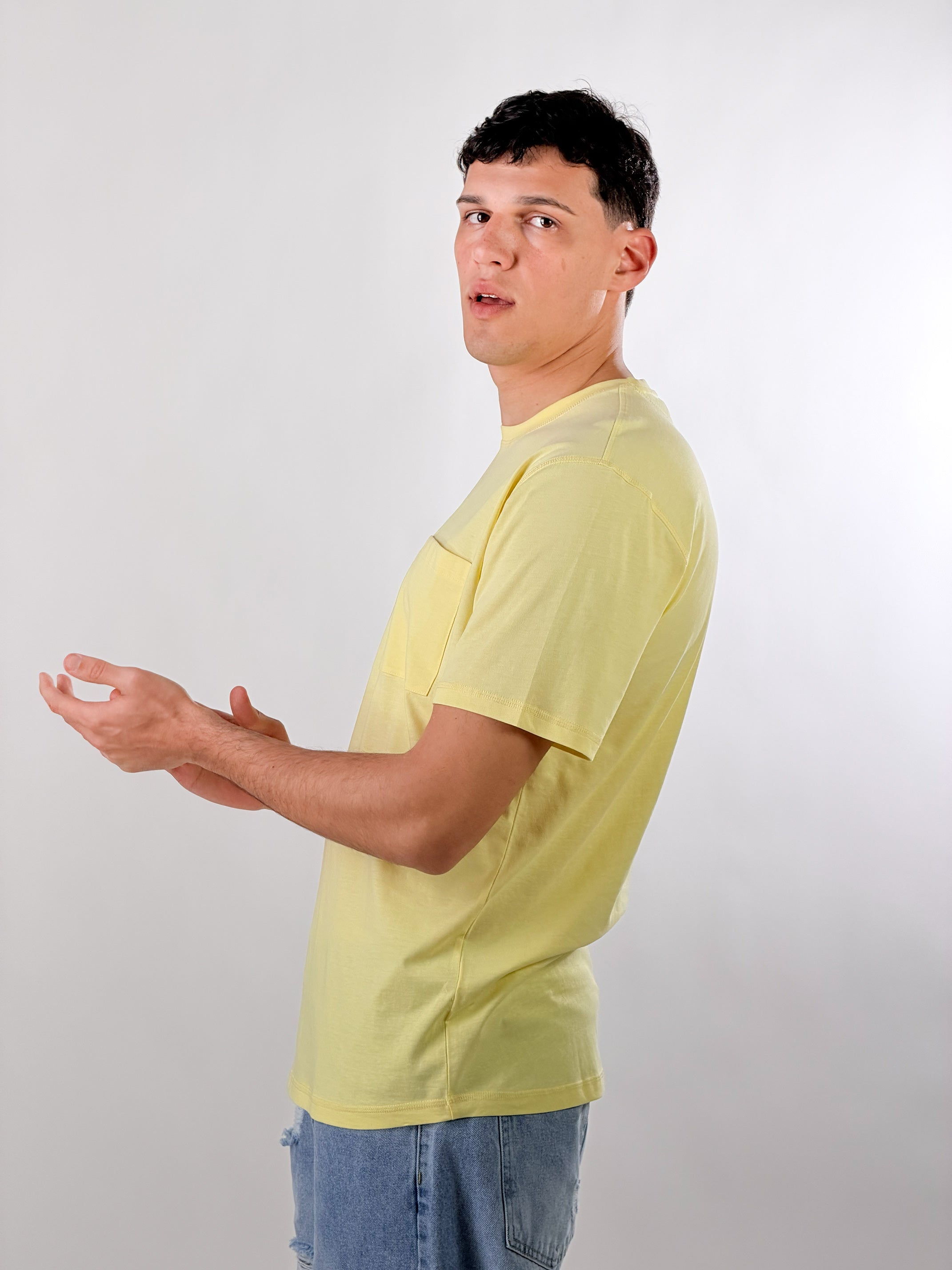T-Shirt con taschino regular Fit|Colore:Giallo