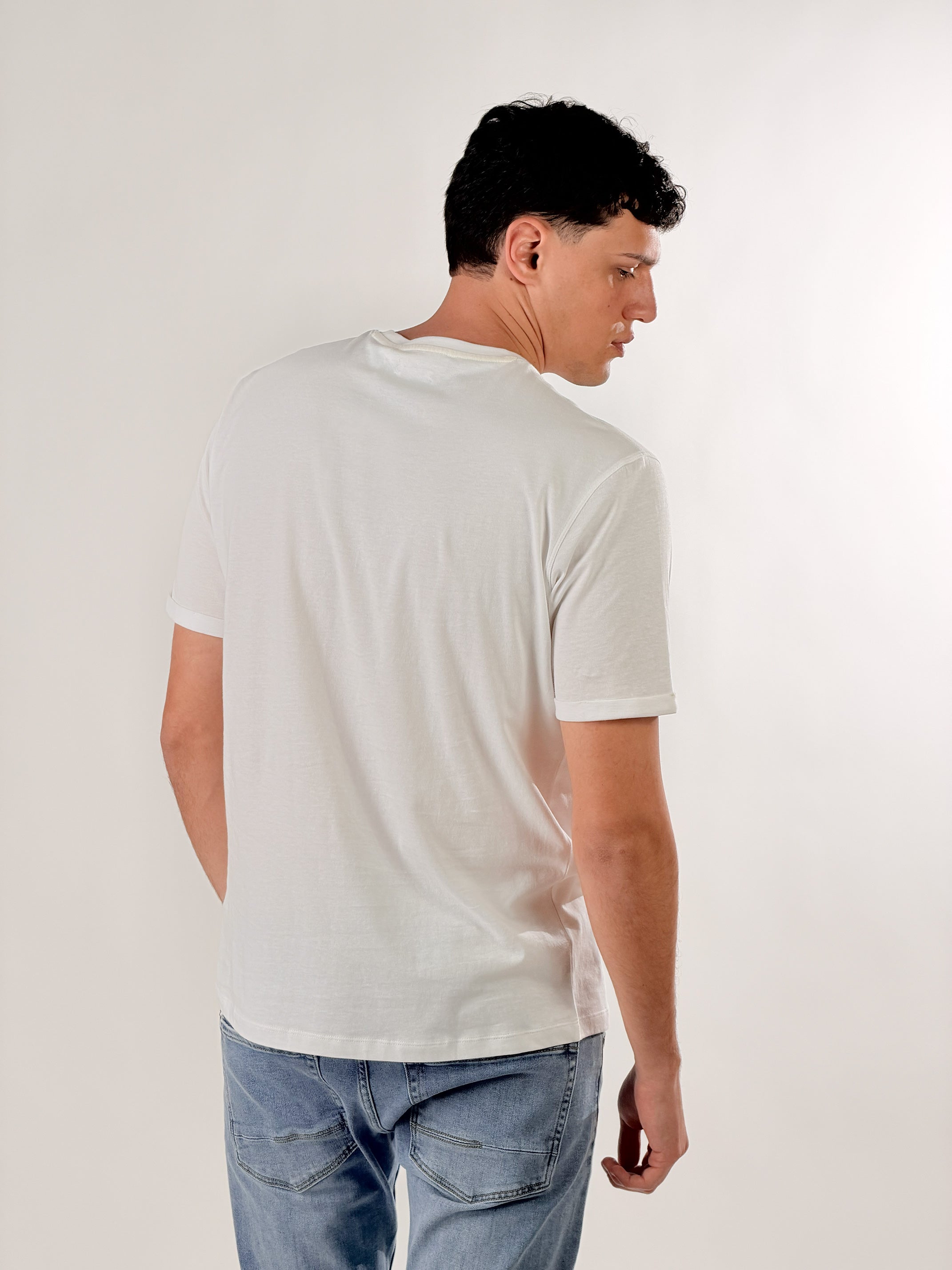 T-Shirt girocllo sottile base Fit|Colore:Bianco