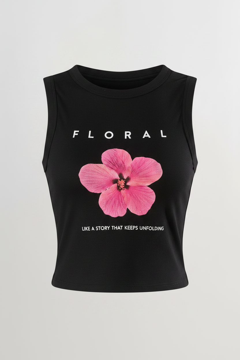 top Floral like a story|Colore:Nero