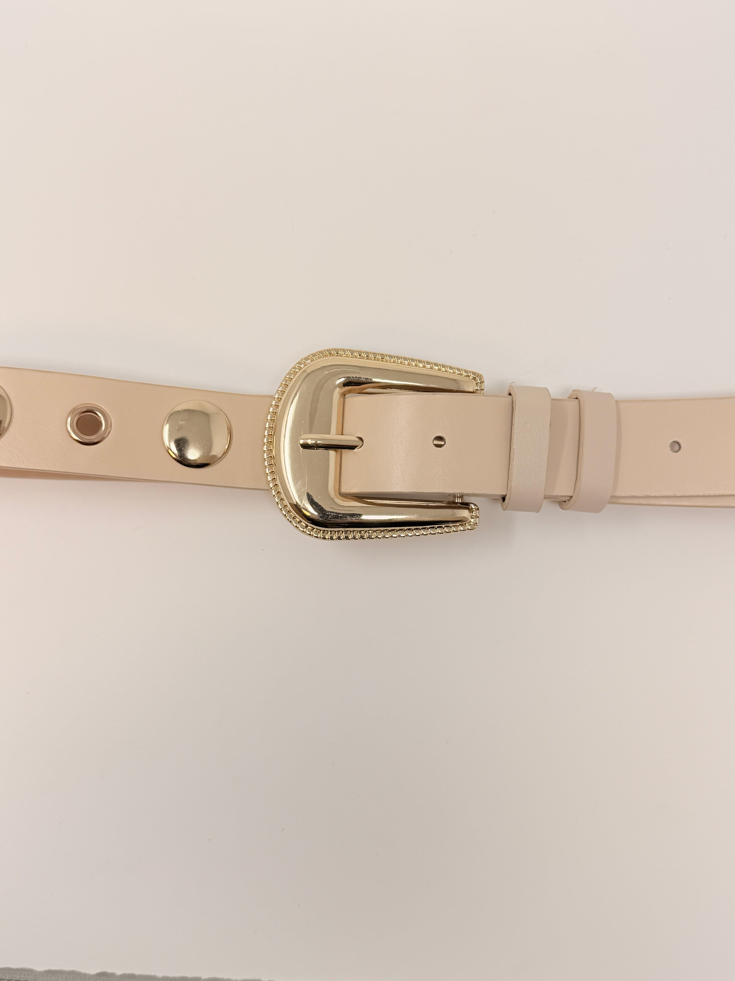 Cintura Texas borchie bombate|Colore:Beige/oro