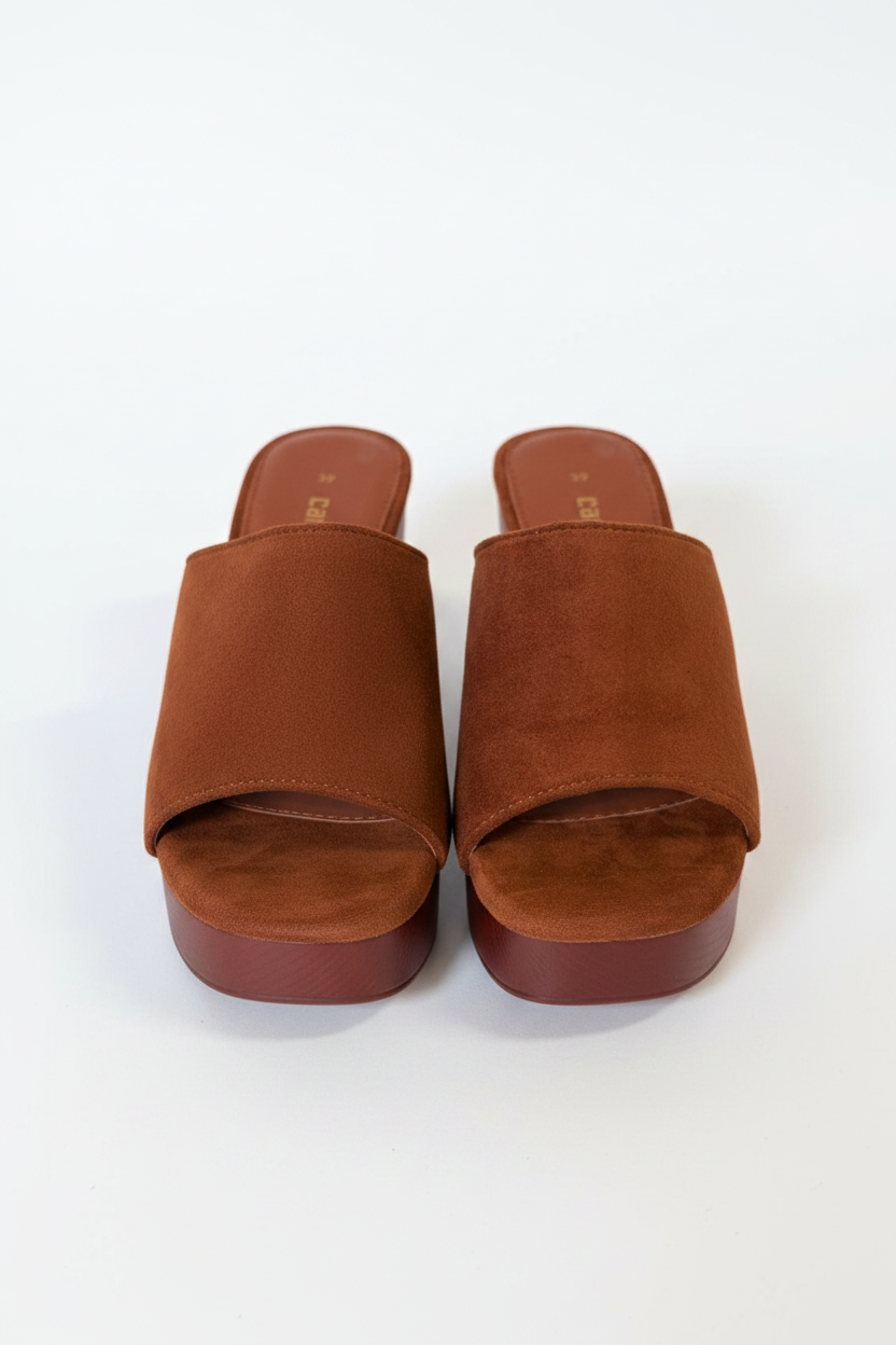 Sabot con plateau effetto legno |Colore:Marrone