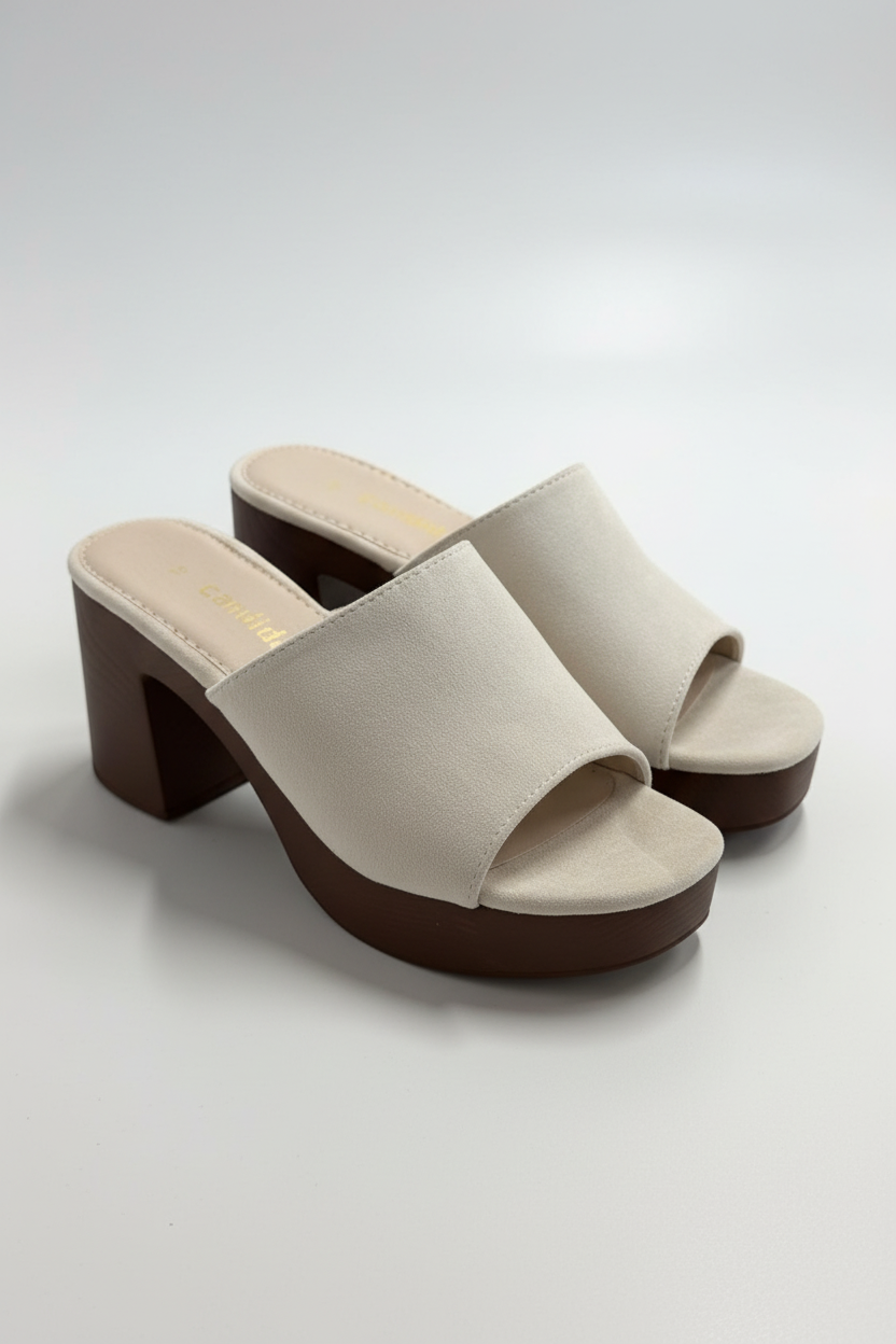 Sabot con plateau effetto legno |Colore:Ghiaccio