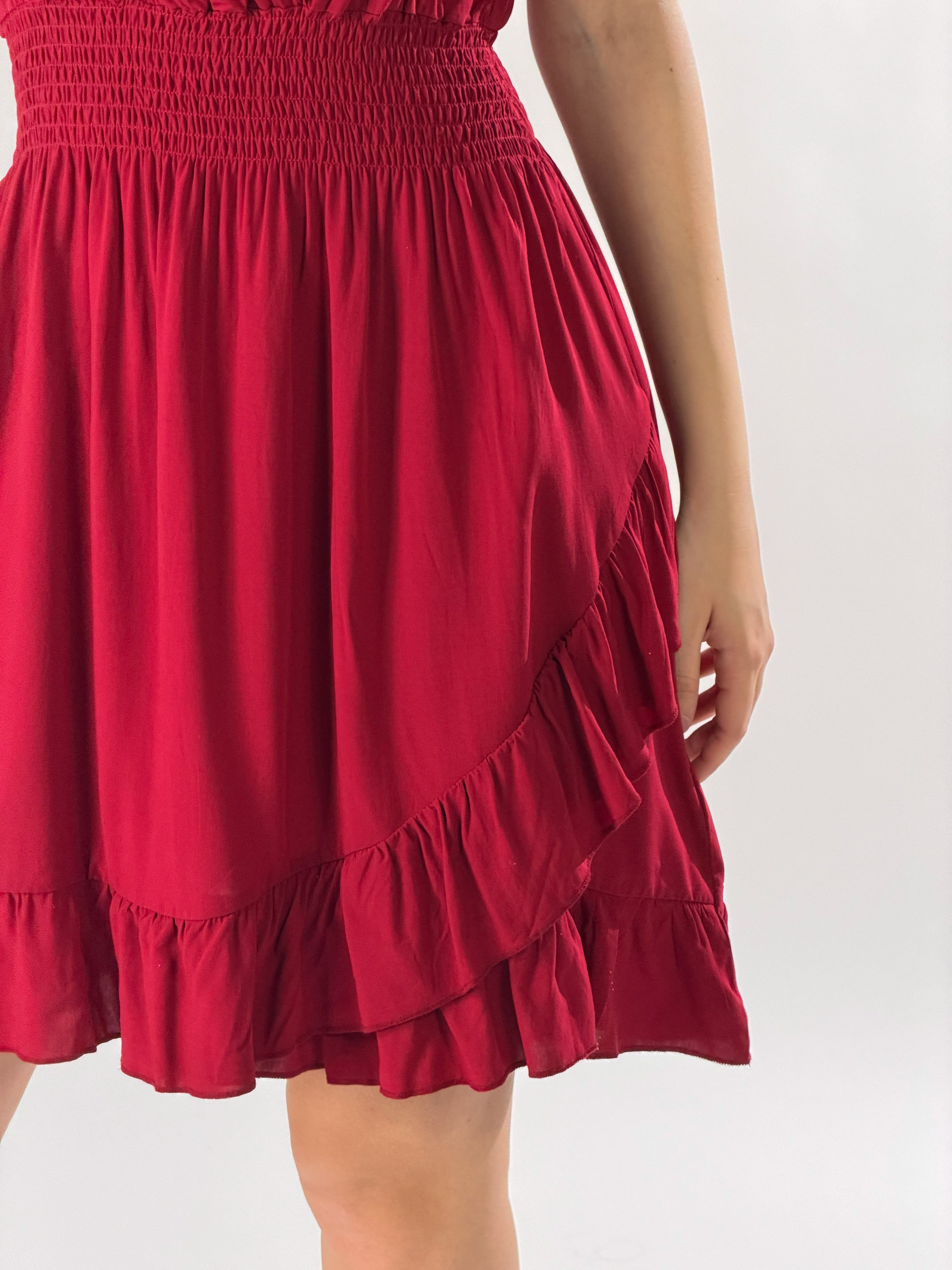 Abito Texas midi incrocio|Colore:Rosso india