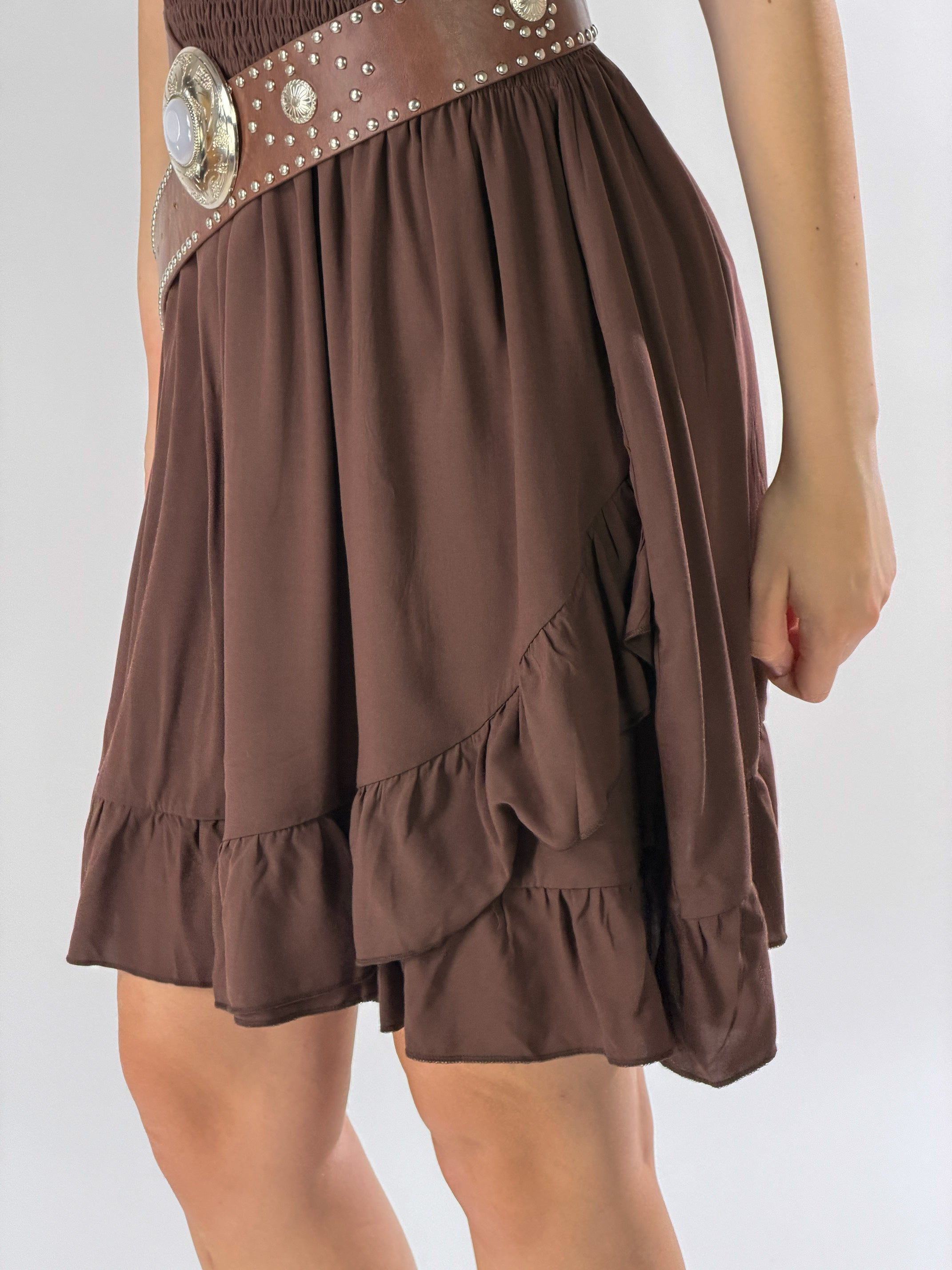 Abito Texas midi incrocio|Colore:Tabacco