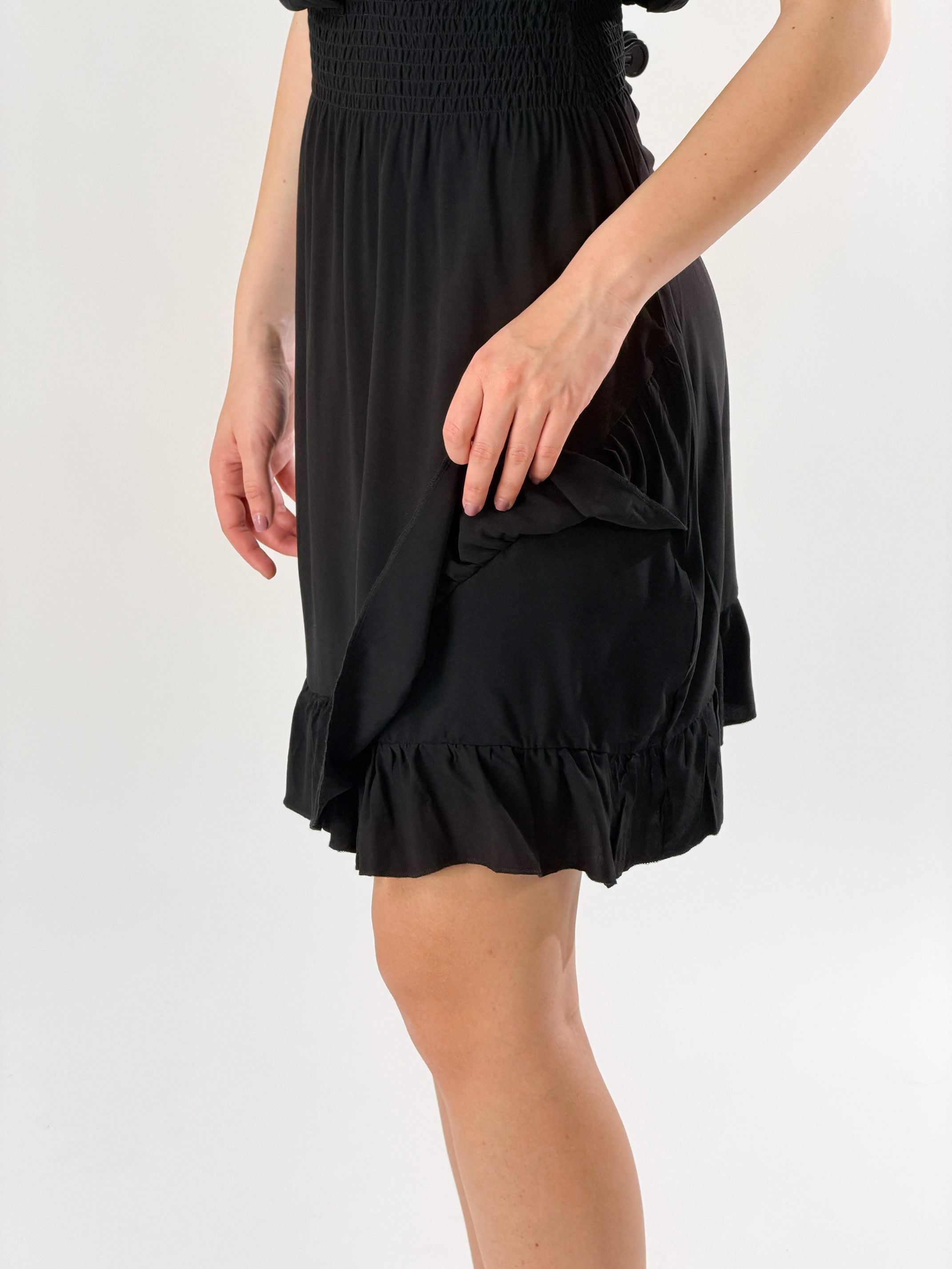 Abito Texas midi incrocio|Colore:Nero