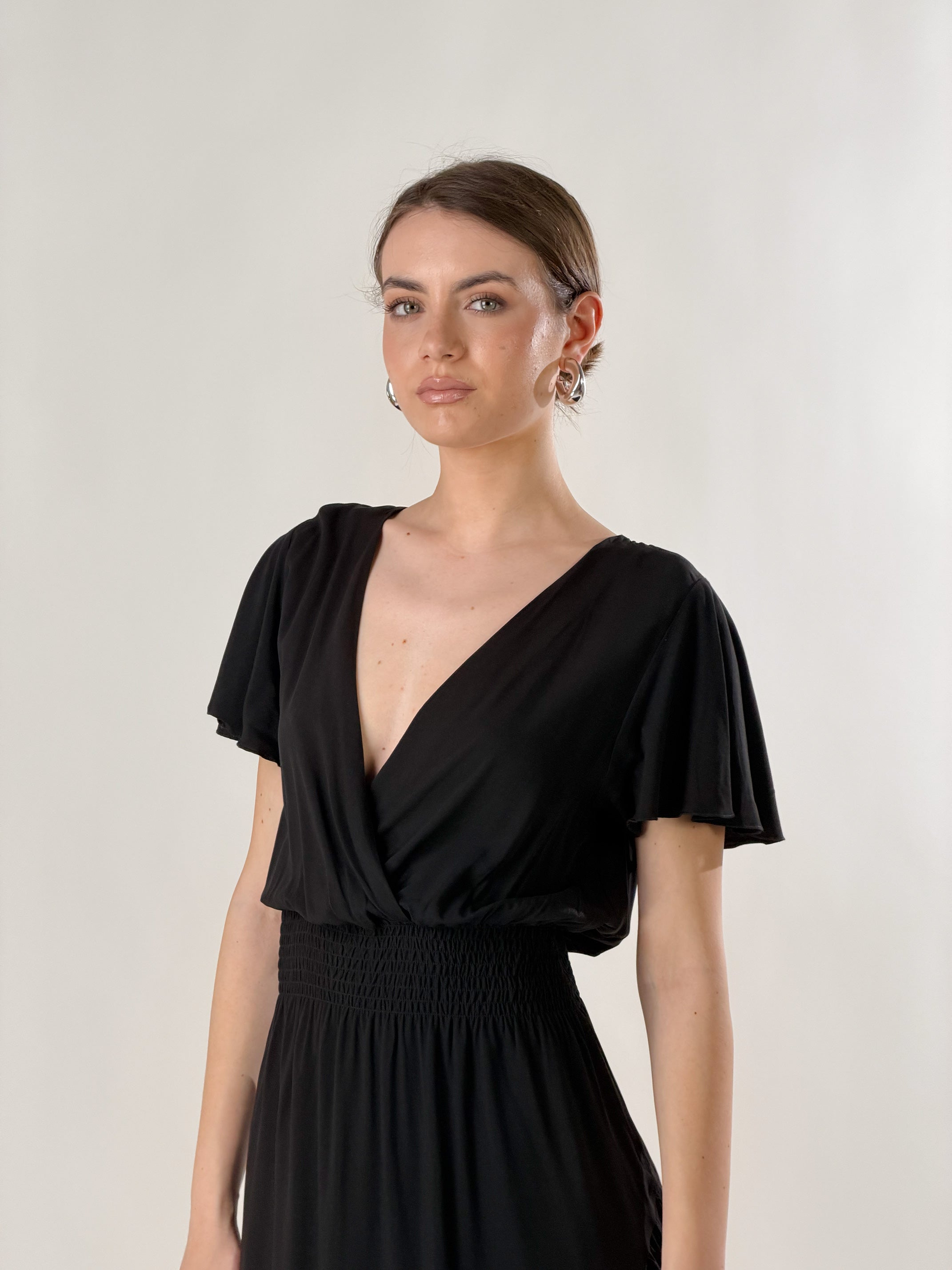 Abito Texas midi incrocio|Colore:Nero