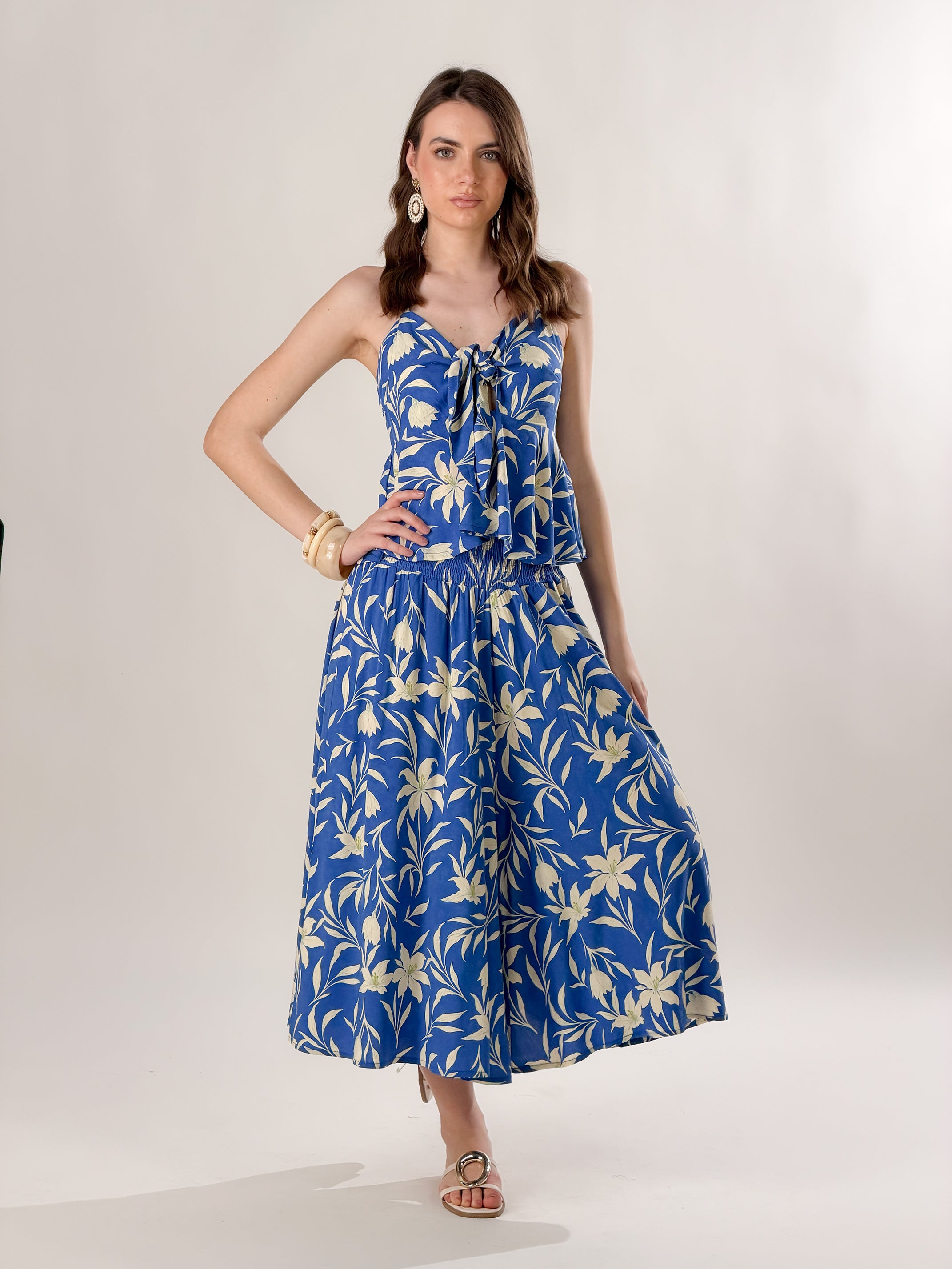Pantagonna Harem Fantasia Tropical Blu|Colore:Blu royal