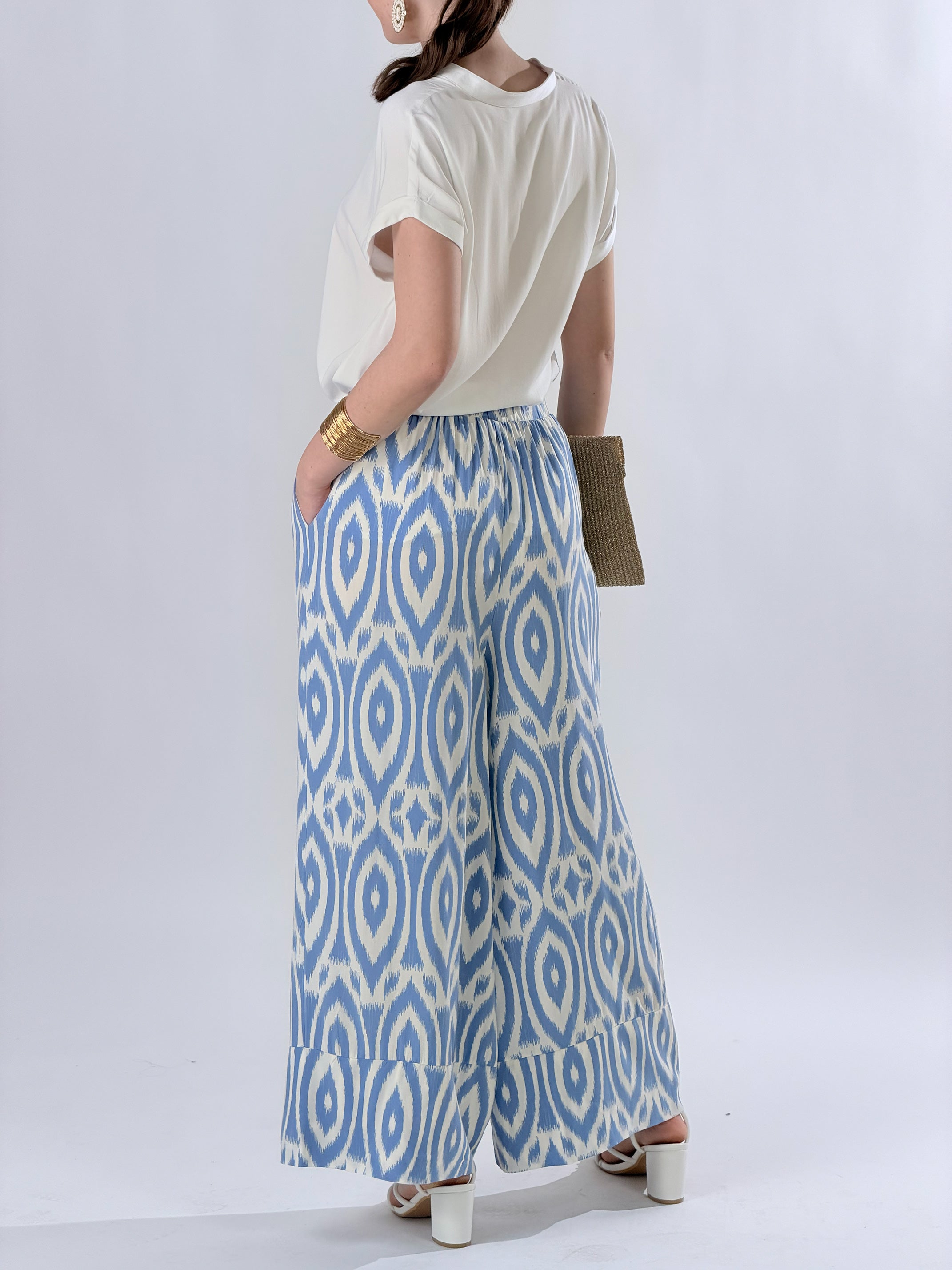 Pantalone stampa boho|Colore:Denim