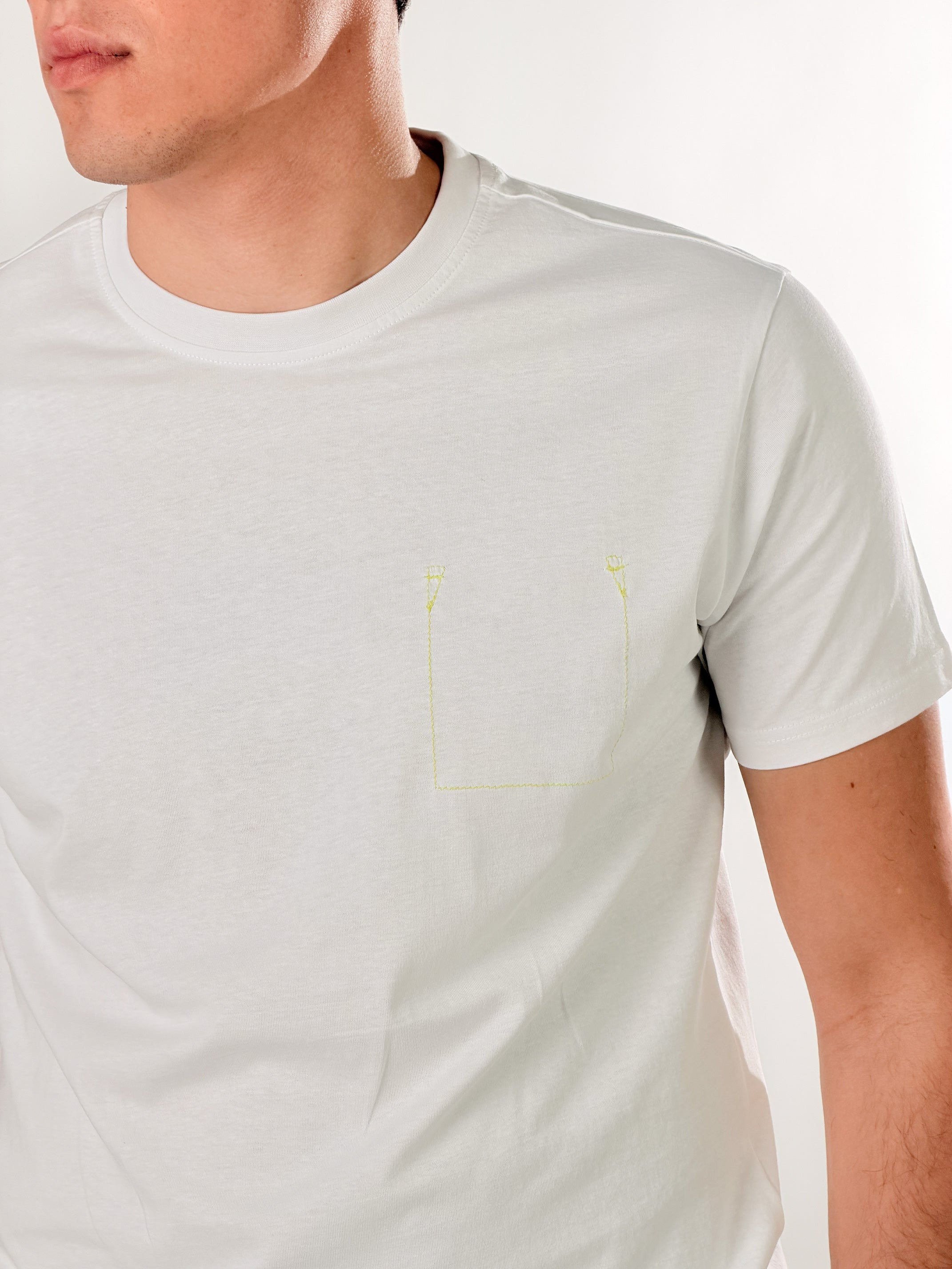T - shirt impuntura fluo|Colore:Bianco giallo