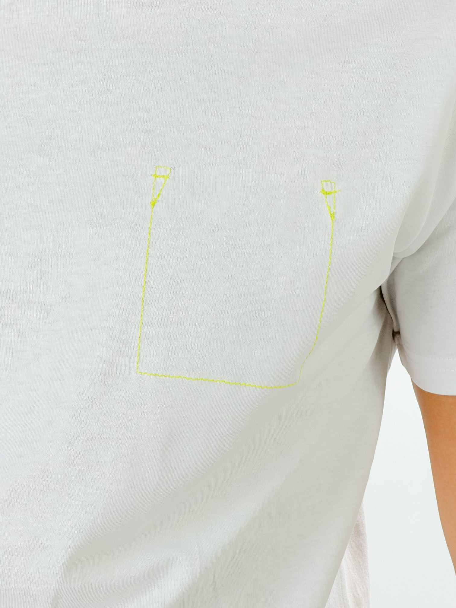 T - shirt impuntura fluo|Colore:Bianco giallo