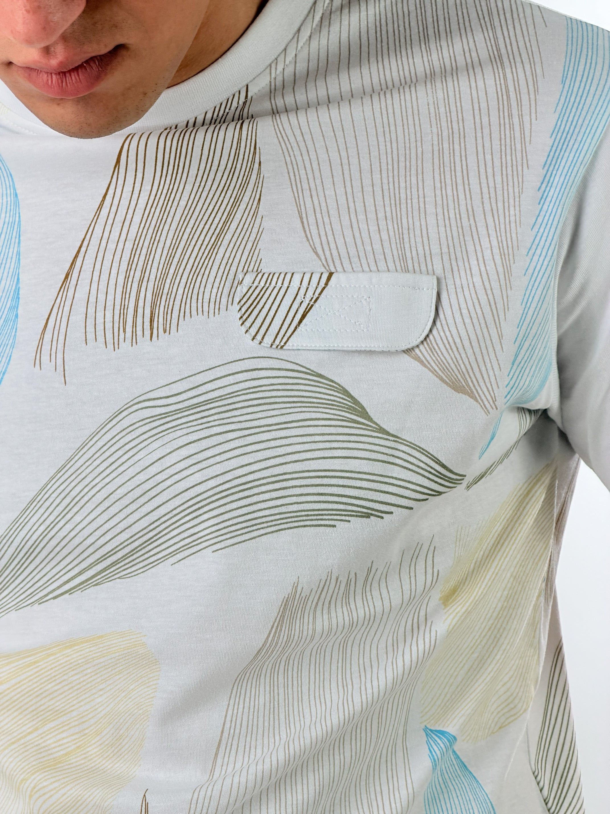 T-Shirt stampa botanica|Colore:Beige