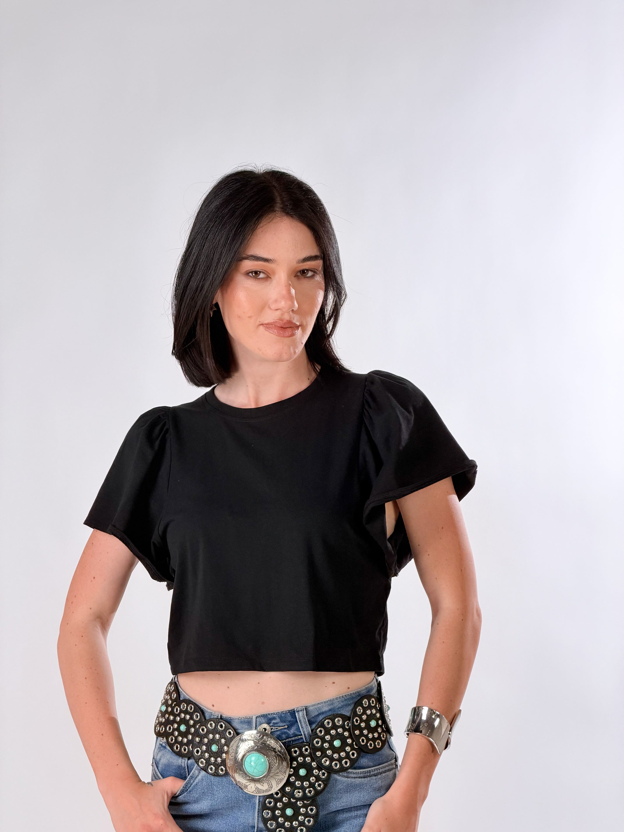 T-Shirt manica Voilà|Colore:Nero