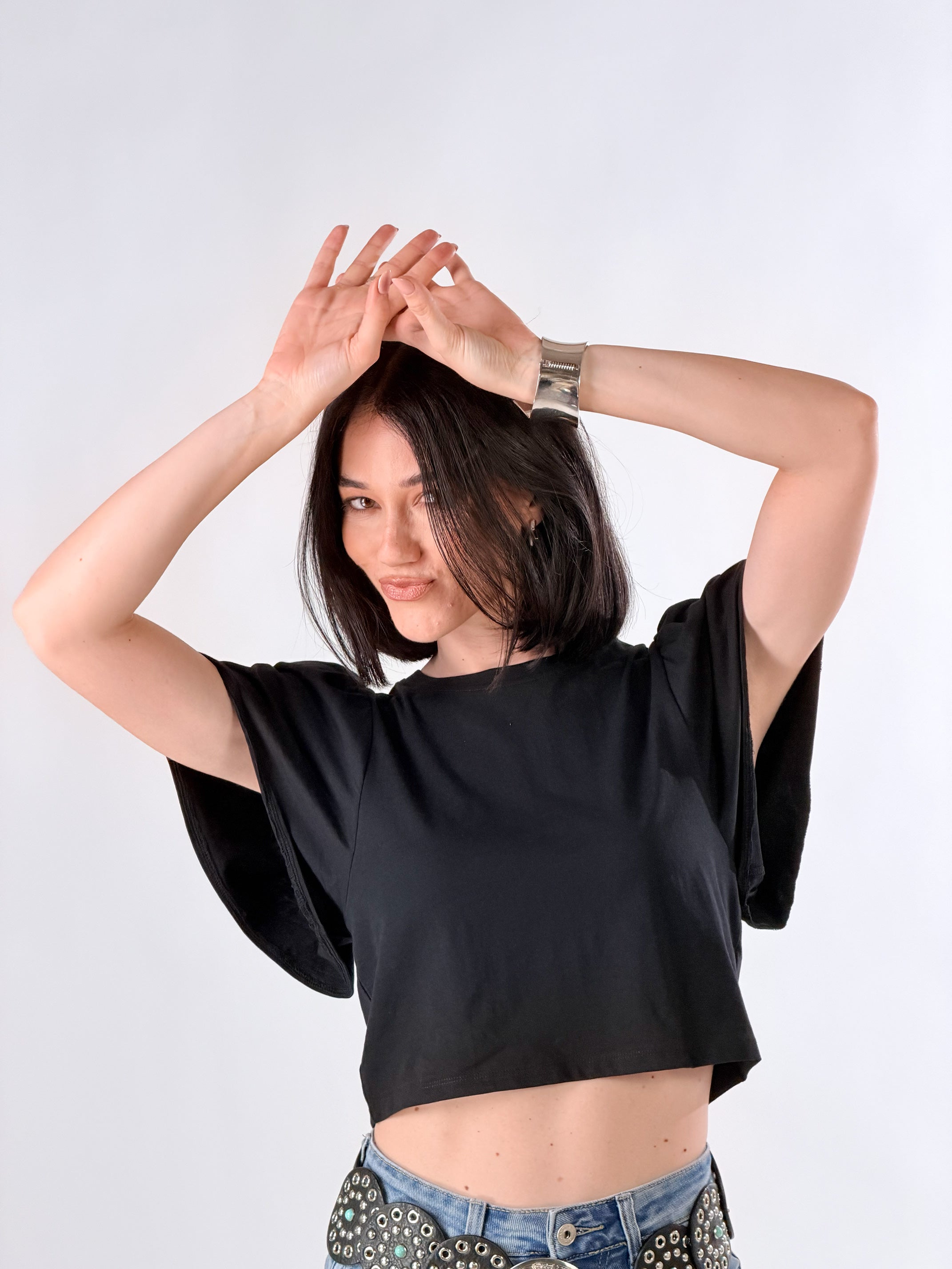T-Shirt manica Voilà|Colore:Nero