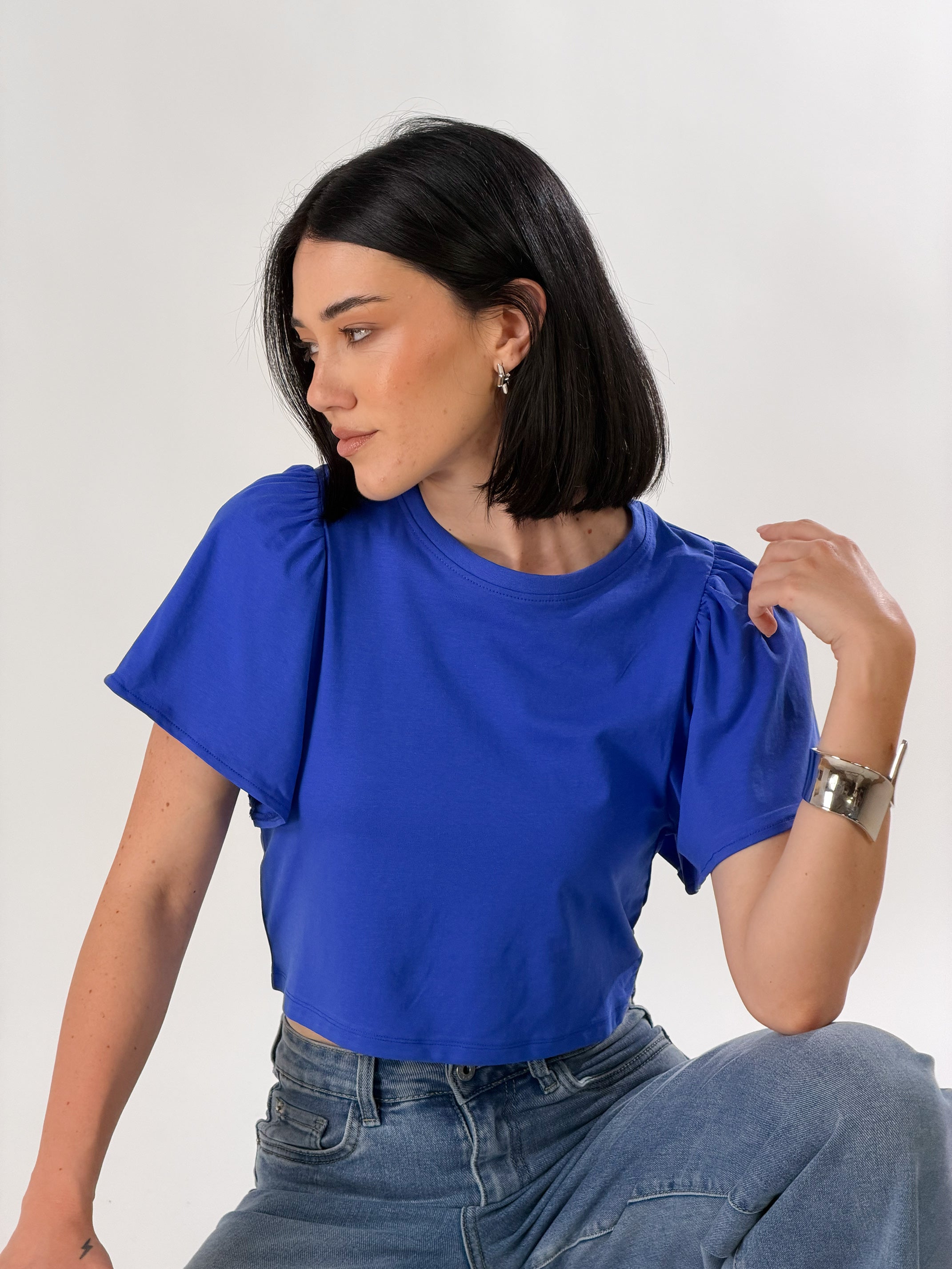 T-Shirt manica Voilà|Colore:Blu royal