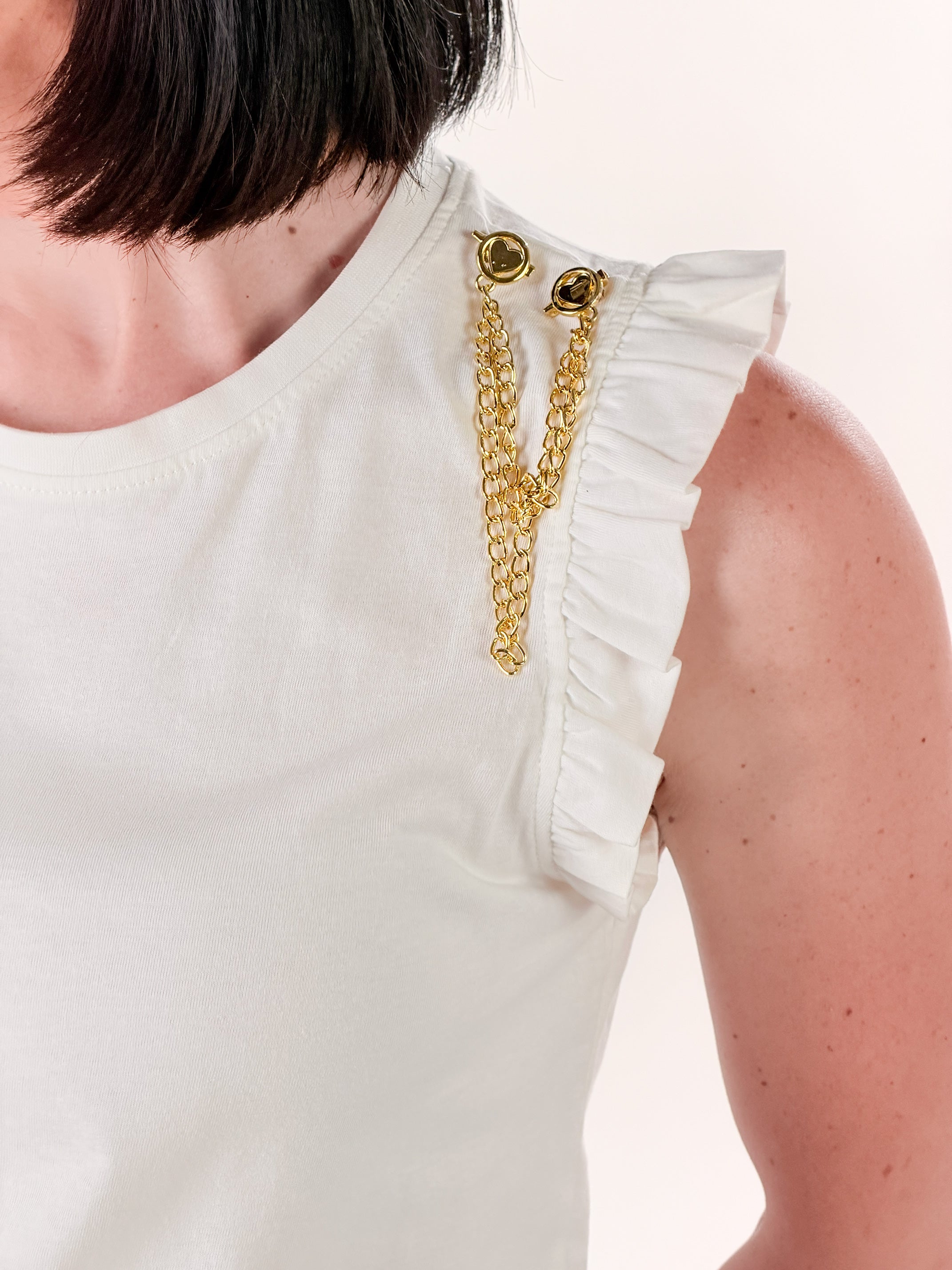 T-shirt con accessorio|Colore:Bianco latte