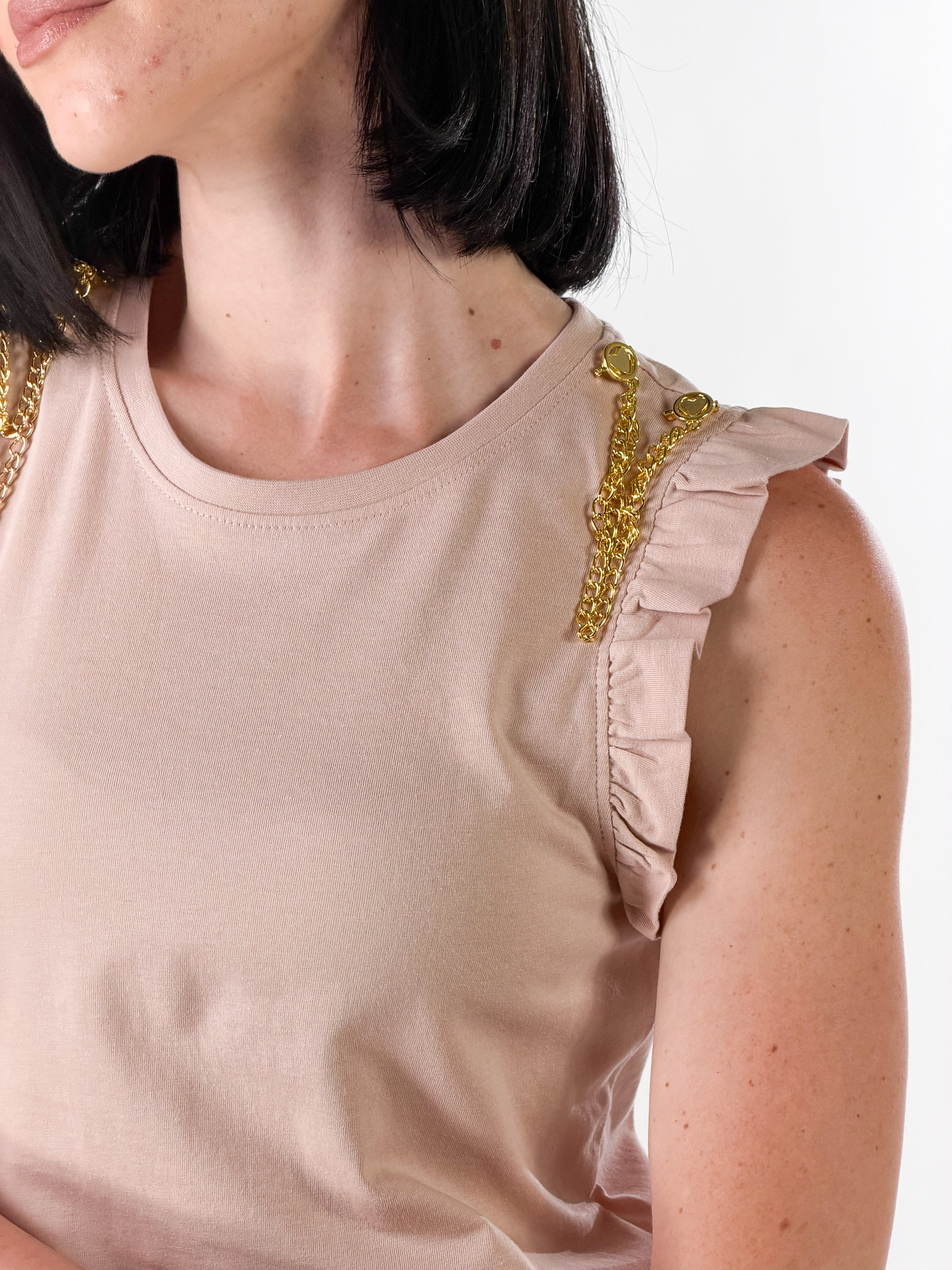 T-shirt con accessorio|Colore:Cipria