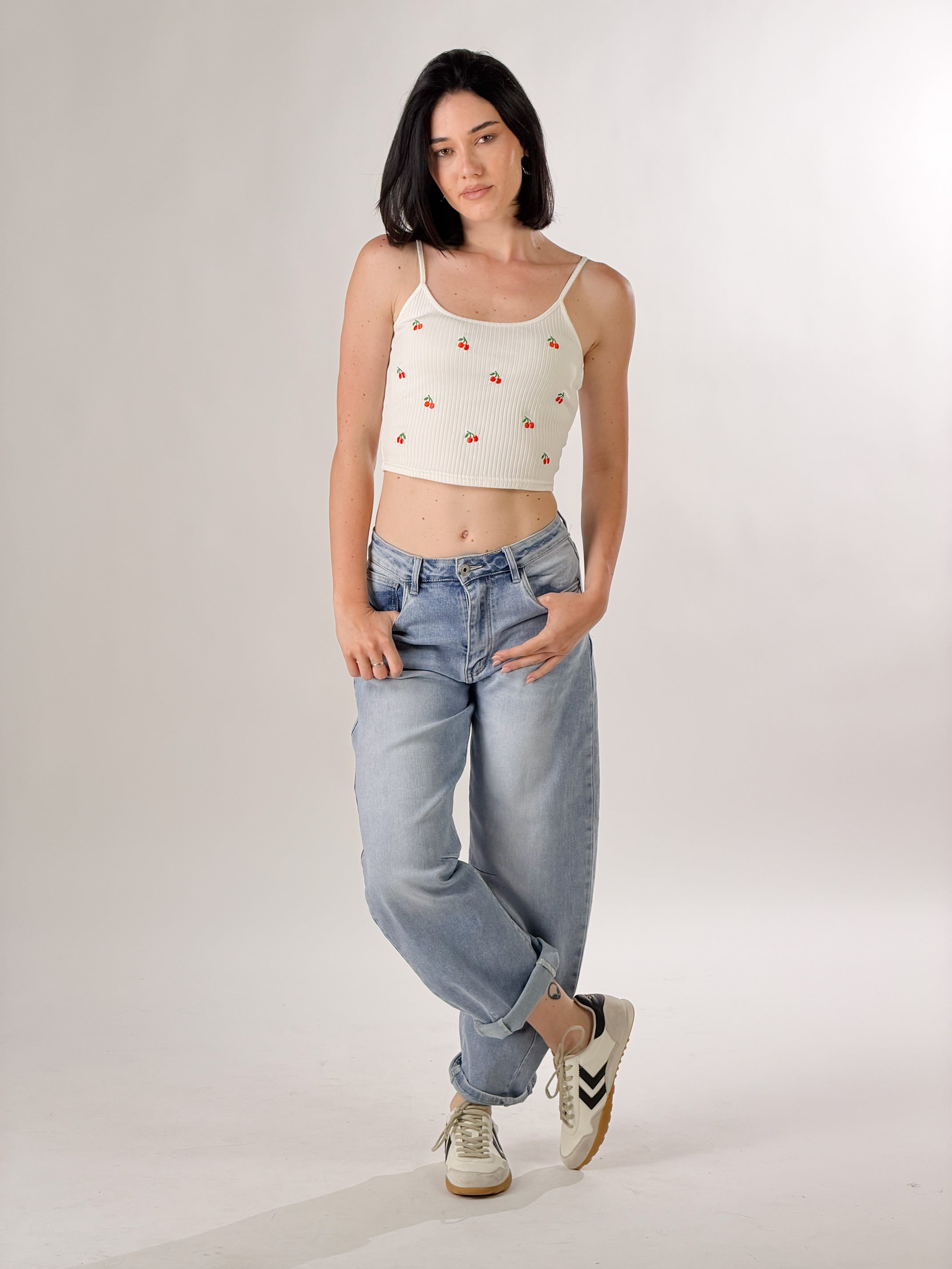Top Cherry|Colore:Bianco latte
