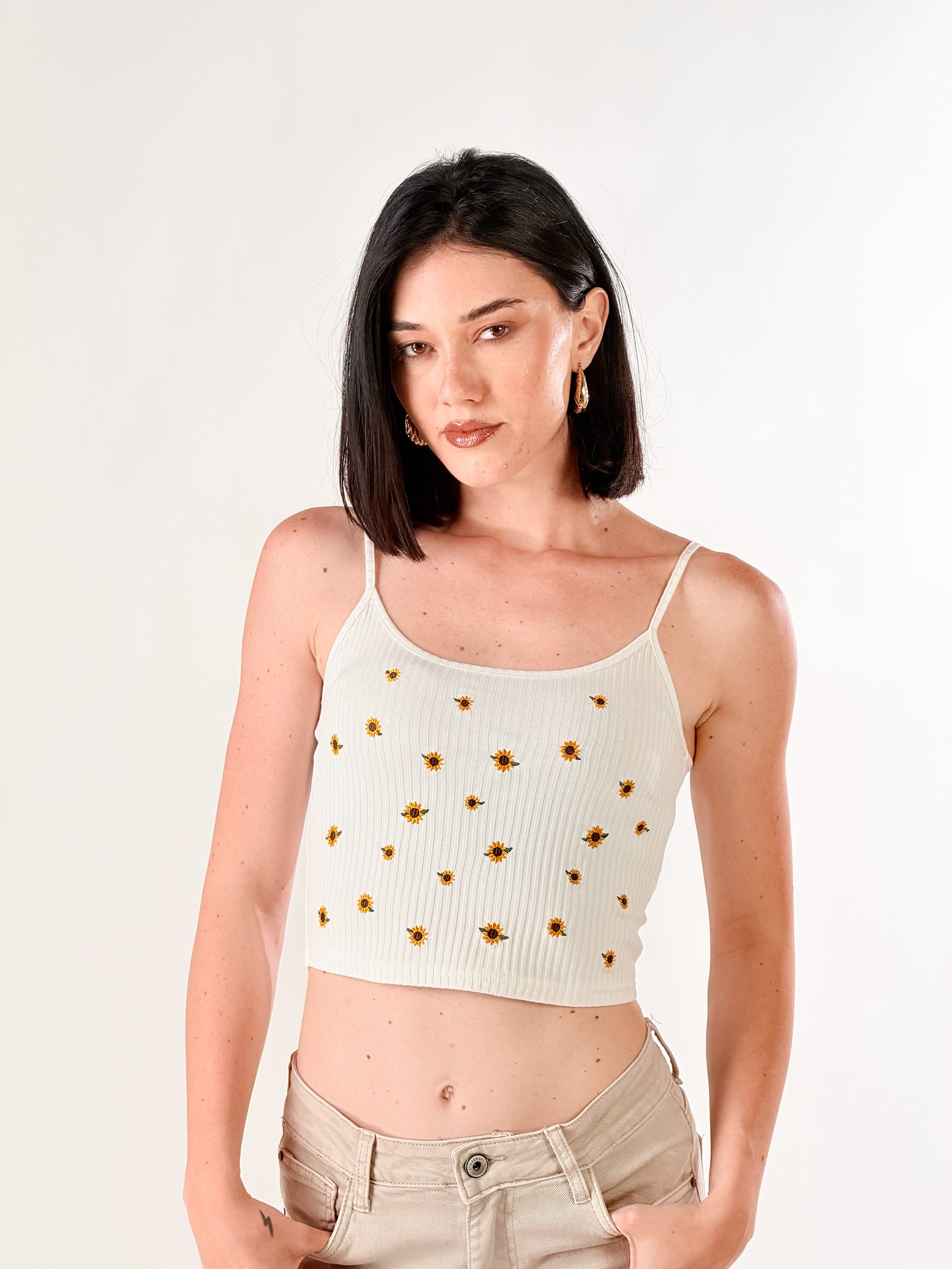 Top Sunflower|Colore:Bianco latte