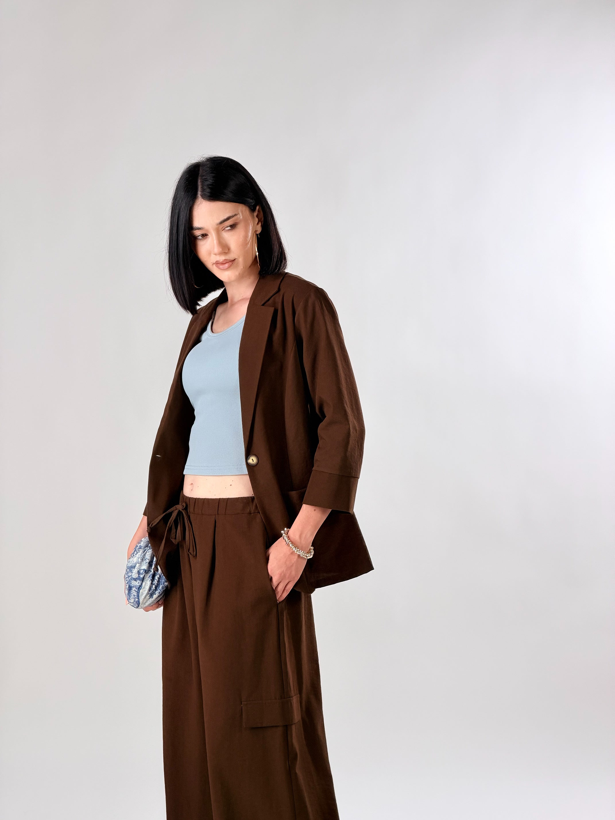Blazer mono petto |Colore:Marrone