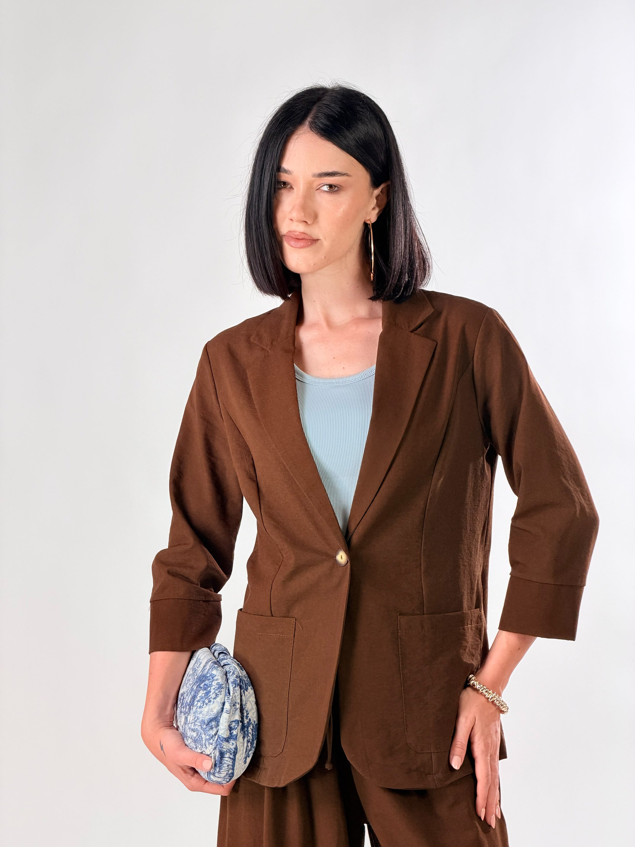 Blazer mono petto |Colore:Marrone